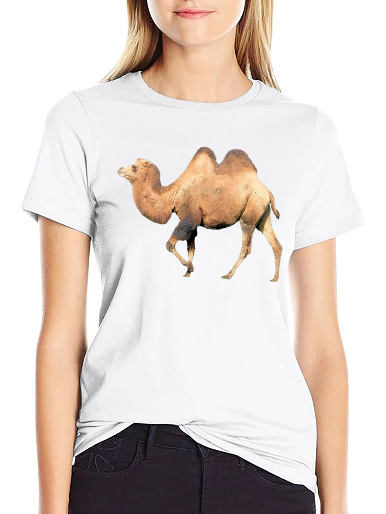 Black Camel Graphic Tee - Unique Animal Print T-Shirt view 9