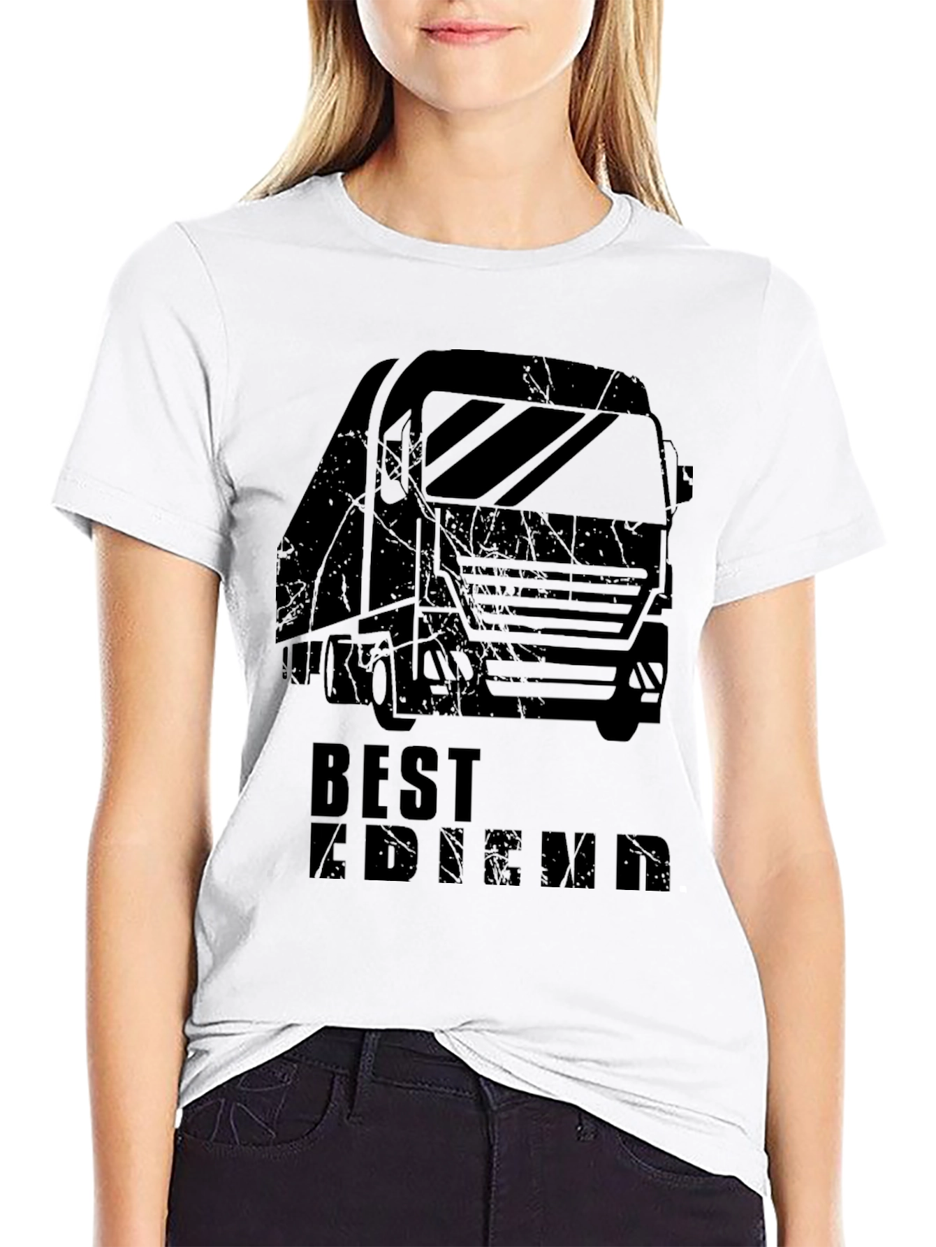 Black Truck Driver "Best Friend" Graphic Tee - Black view 9