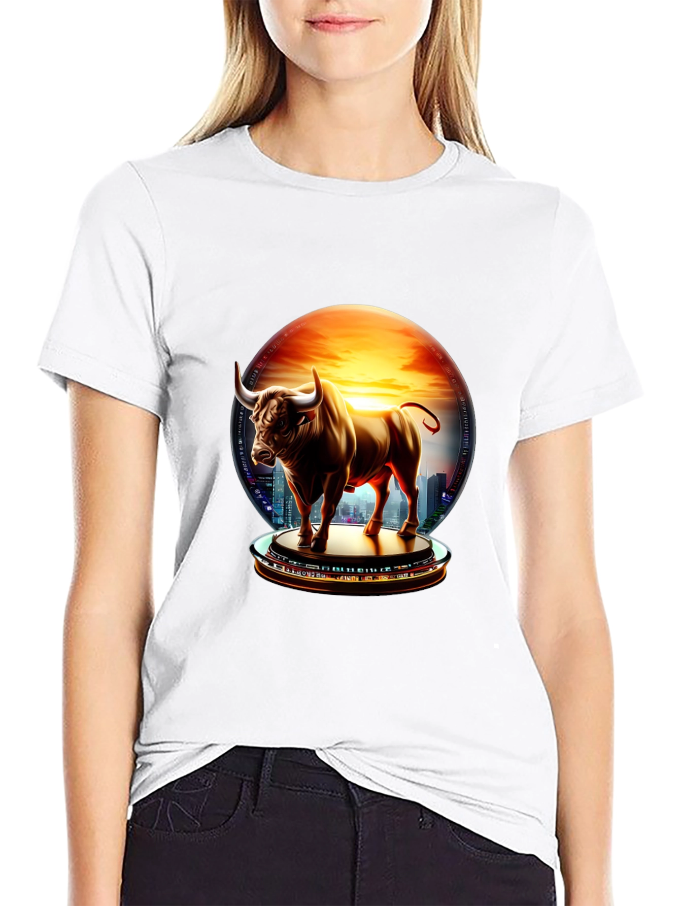 Black Bull Cityscape Graphic Tee view 9