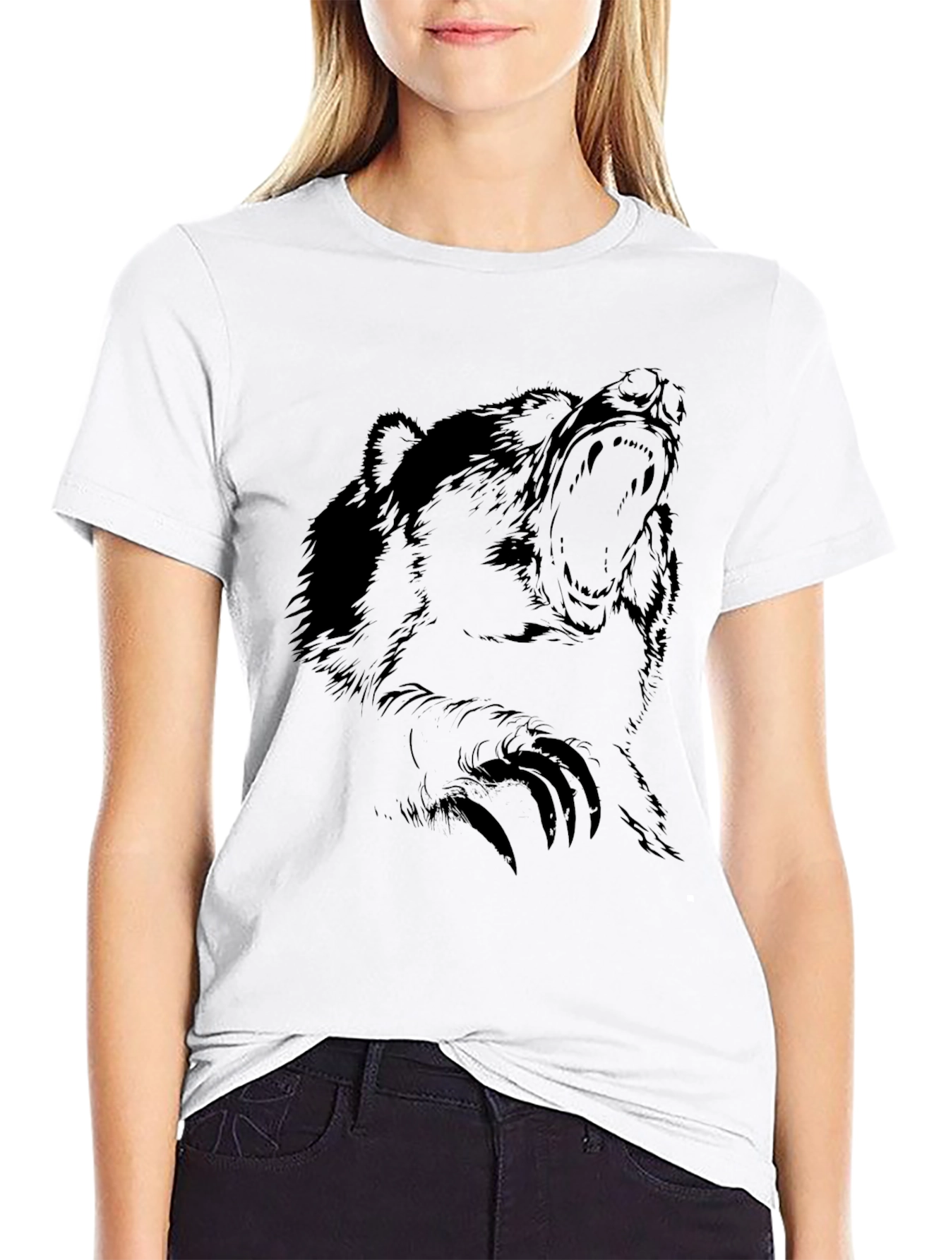 Black Men's Black Bear Graphic T-Shirt view 9