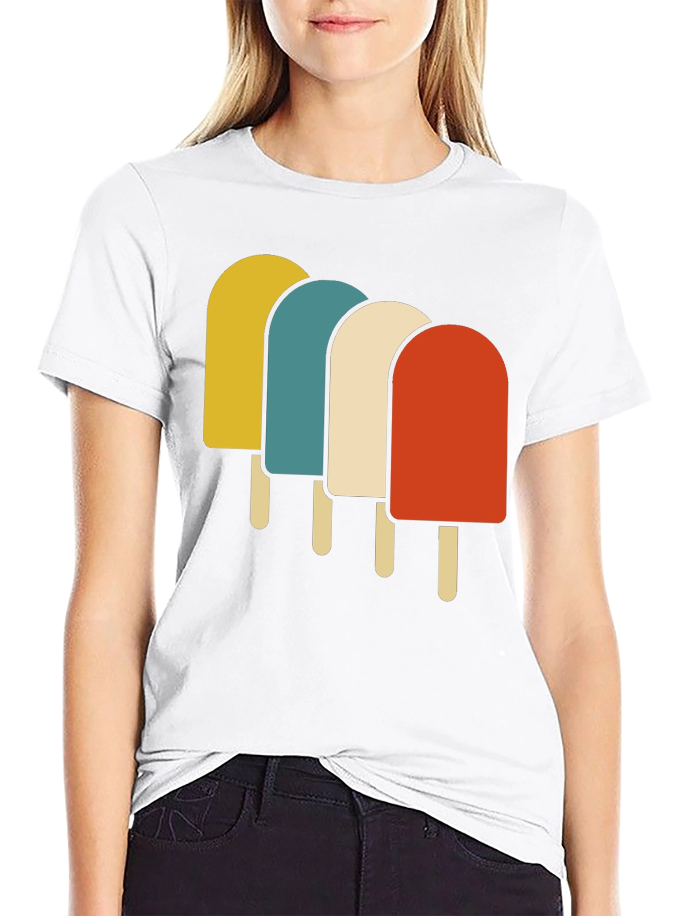 Black Retro Popsicle Graphic Tee - Cool Summer Vibes! view 9