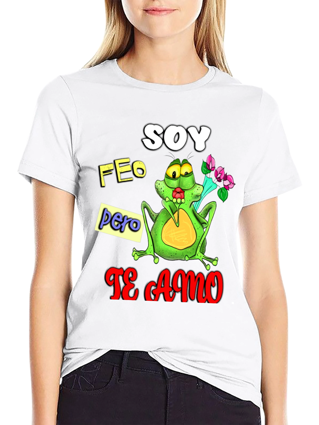 Black Soy Feo Pero Te Amo Frog Graphic Tee view 9