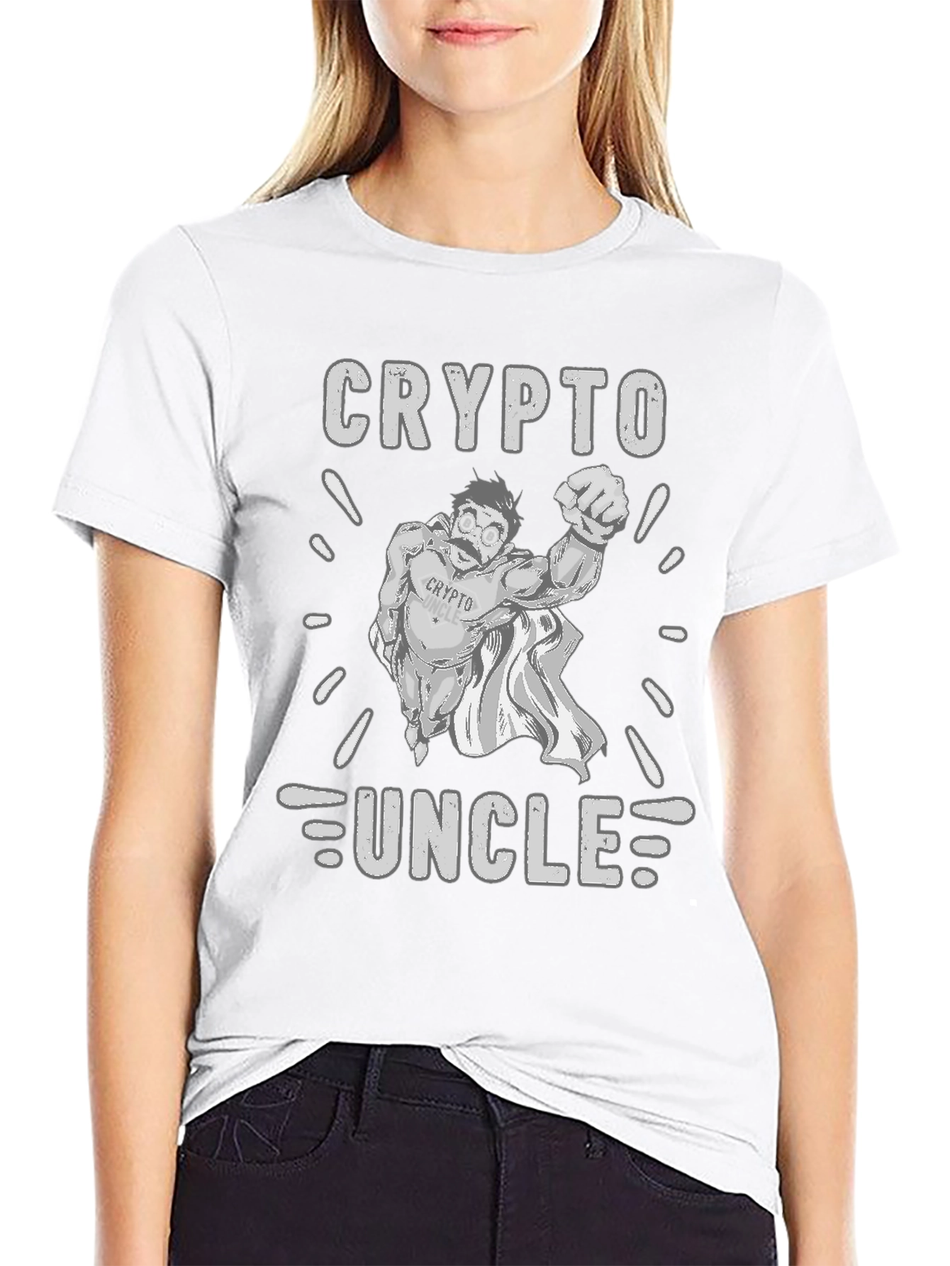 Black Crypto Uncle T-Shirt - Black Cotton Tee view 9