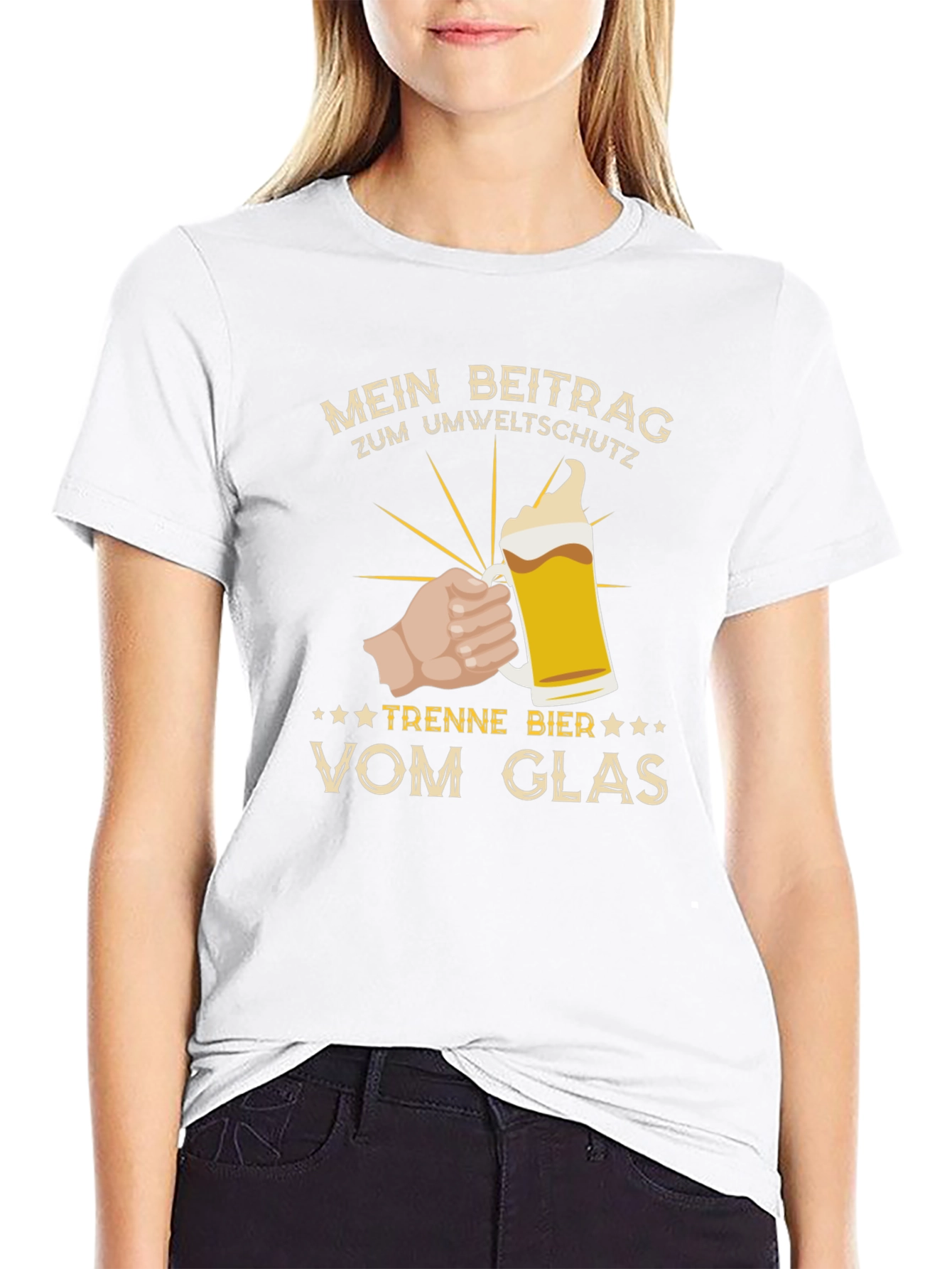 Black Men's Black 'Mein Beitrag' Beer Graphic Tee view 9