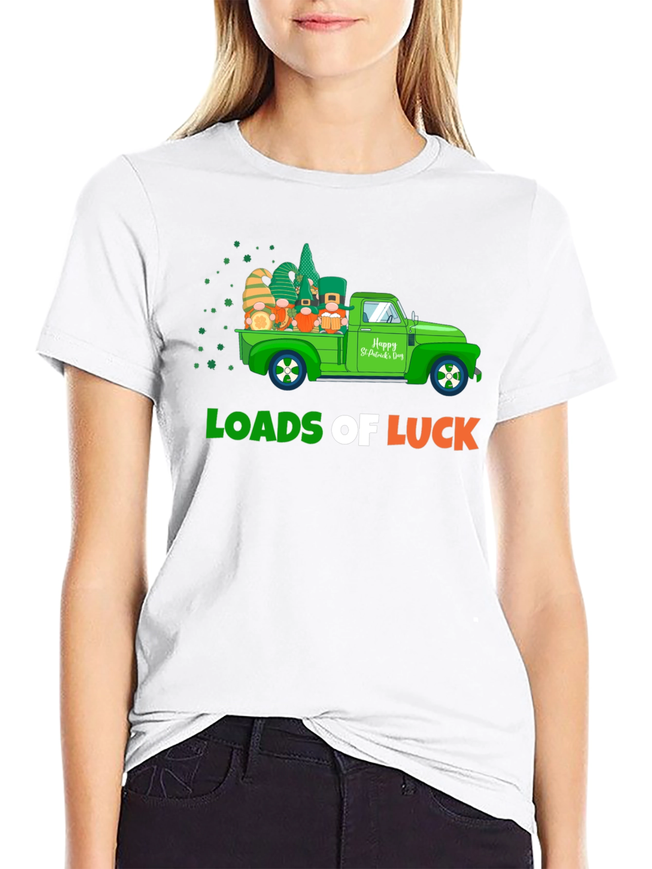 Black Loads of Luck St. Patrick's Day Truck T-Shirt view 9