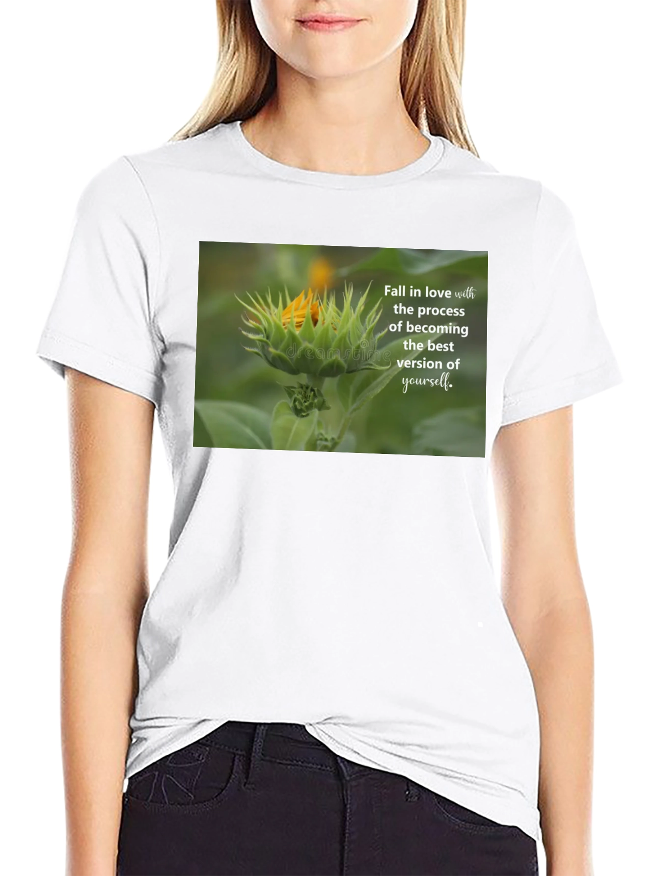 Black Inspirational Sunflower Graphic T-Shirt - Black view 9