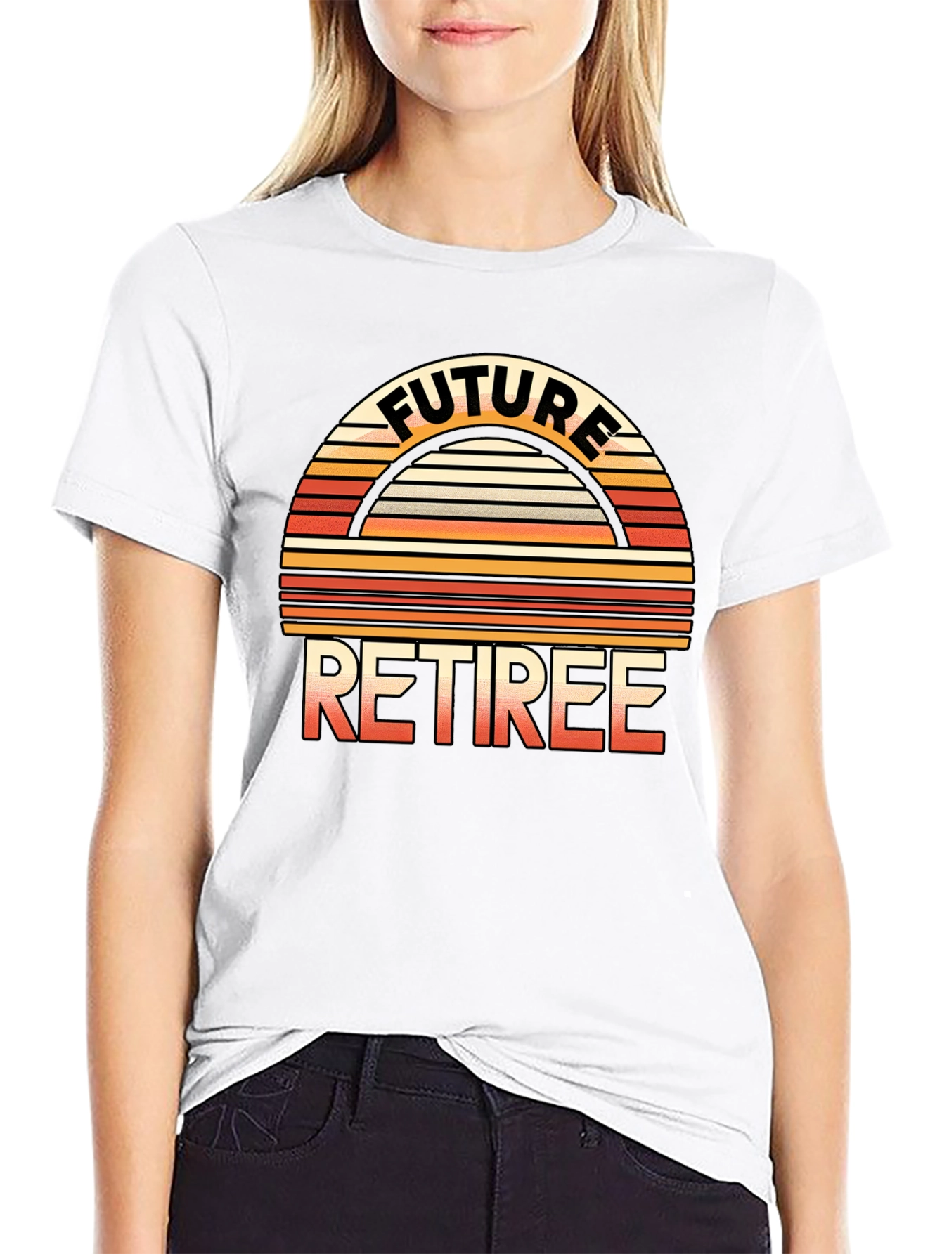 Black Future Retiree Graphic T-Shirt - Retro Style view 9