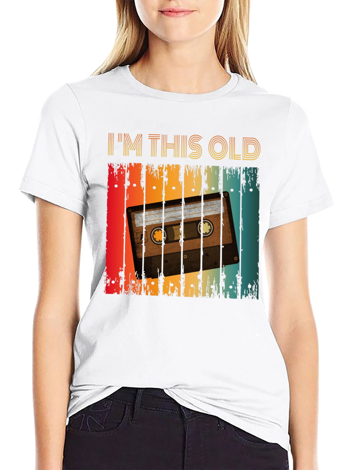 Black Retro Cassette Tape T-Shirt - I'm This Old view 9
