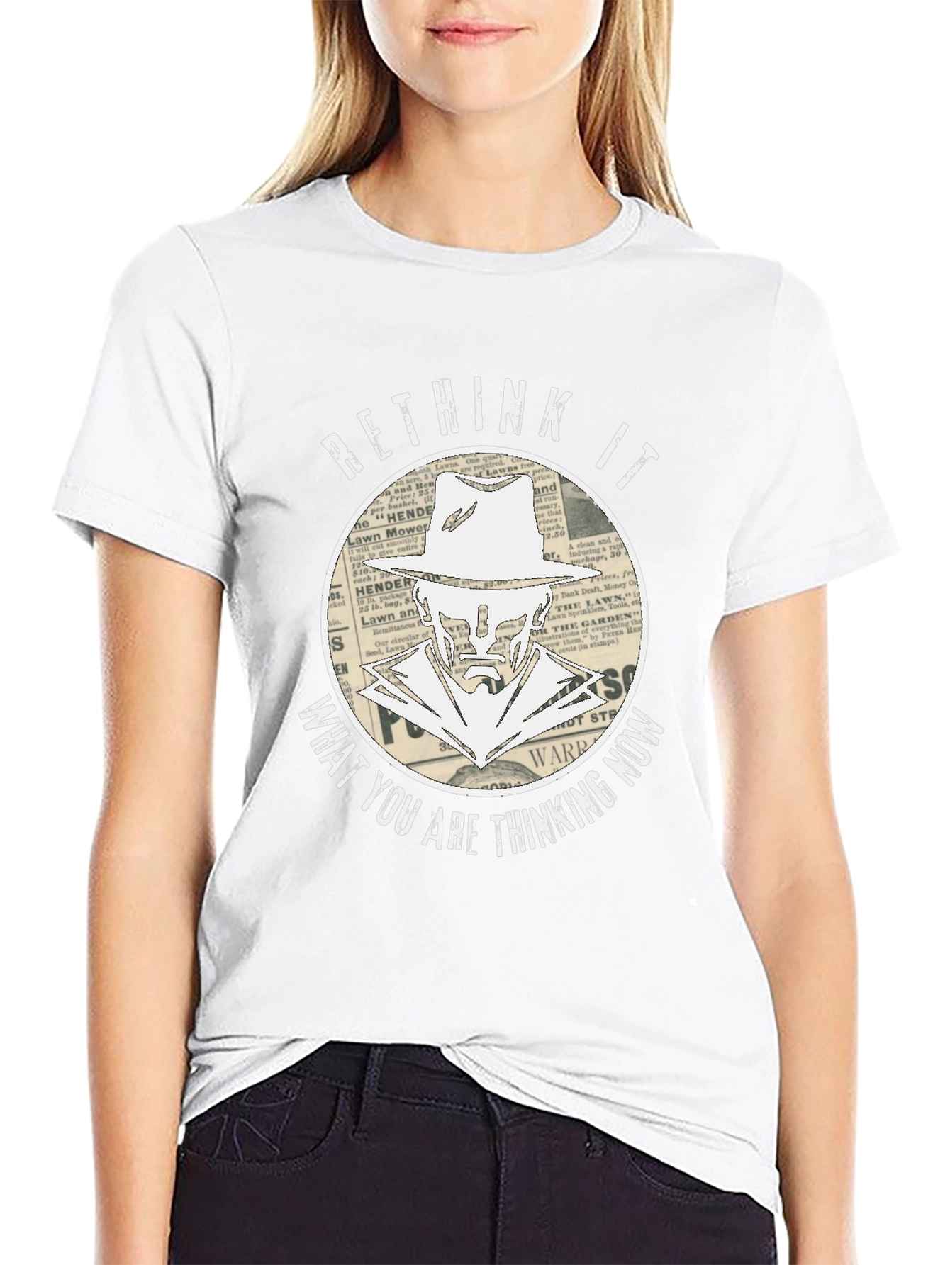 Black Rethink It Graphic T-Shirt - Stylish Design view 9