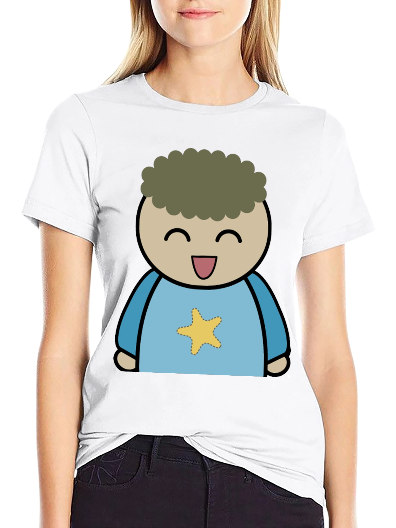 Black Cartoon Star T-Shirt view 9