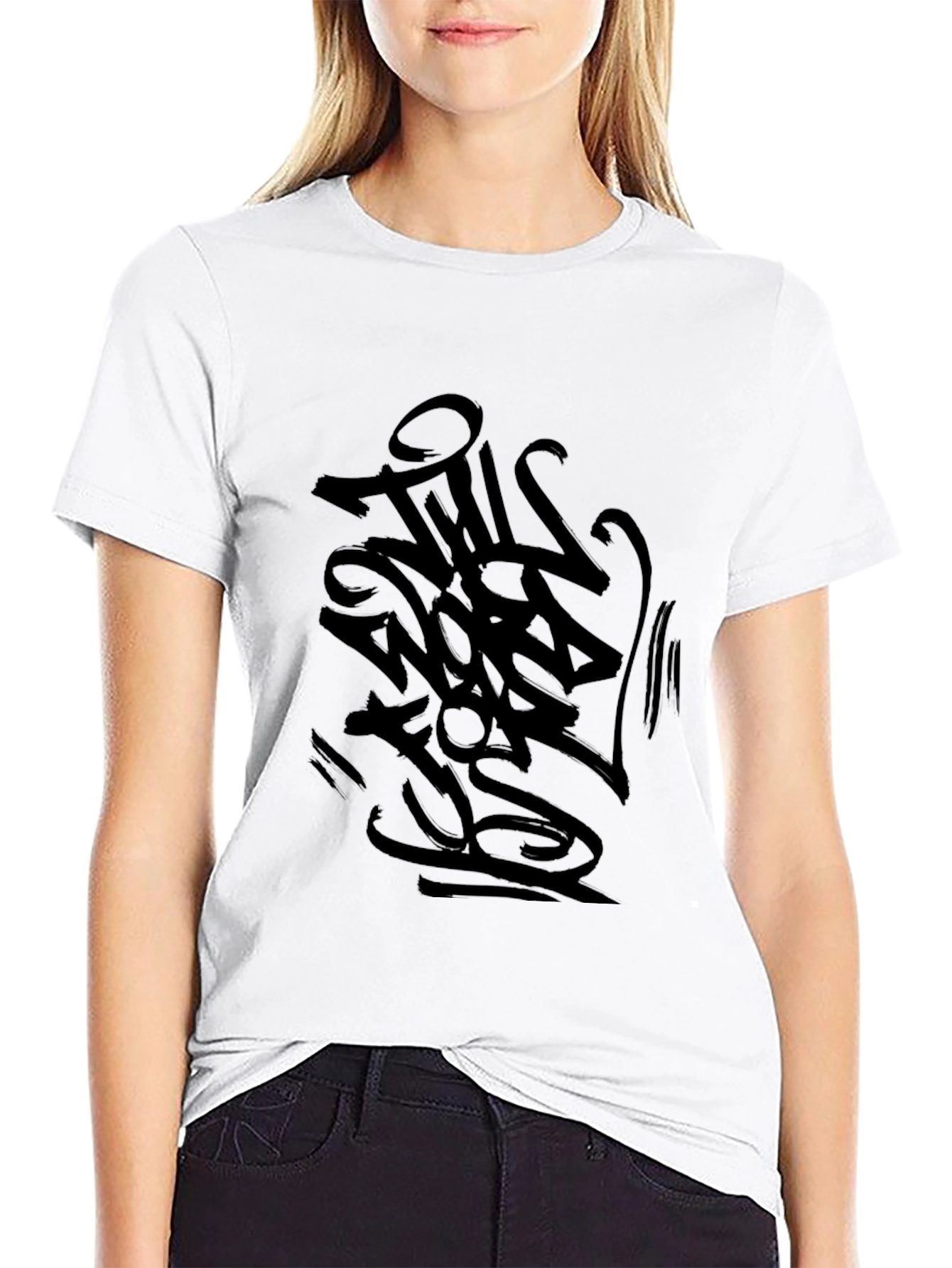 Black Men's Black Graphic Print T-Shirt - Urban Style view 9