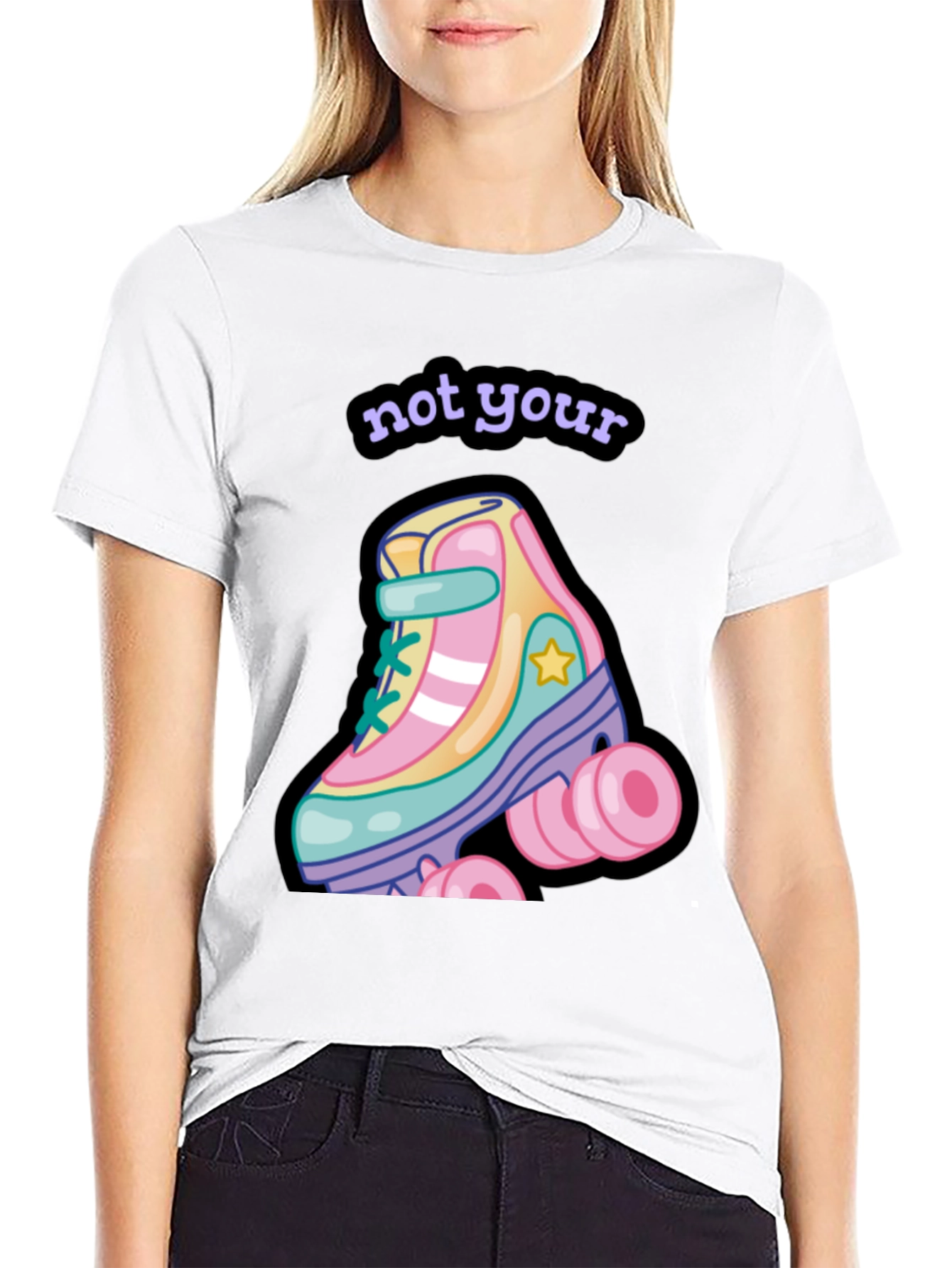 Black Not Your Roller Skate T-Shirt view 9