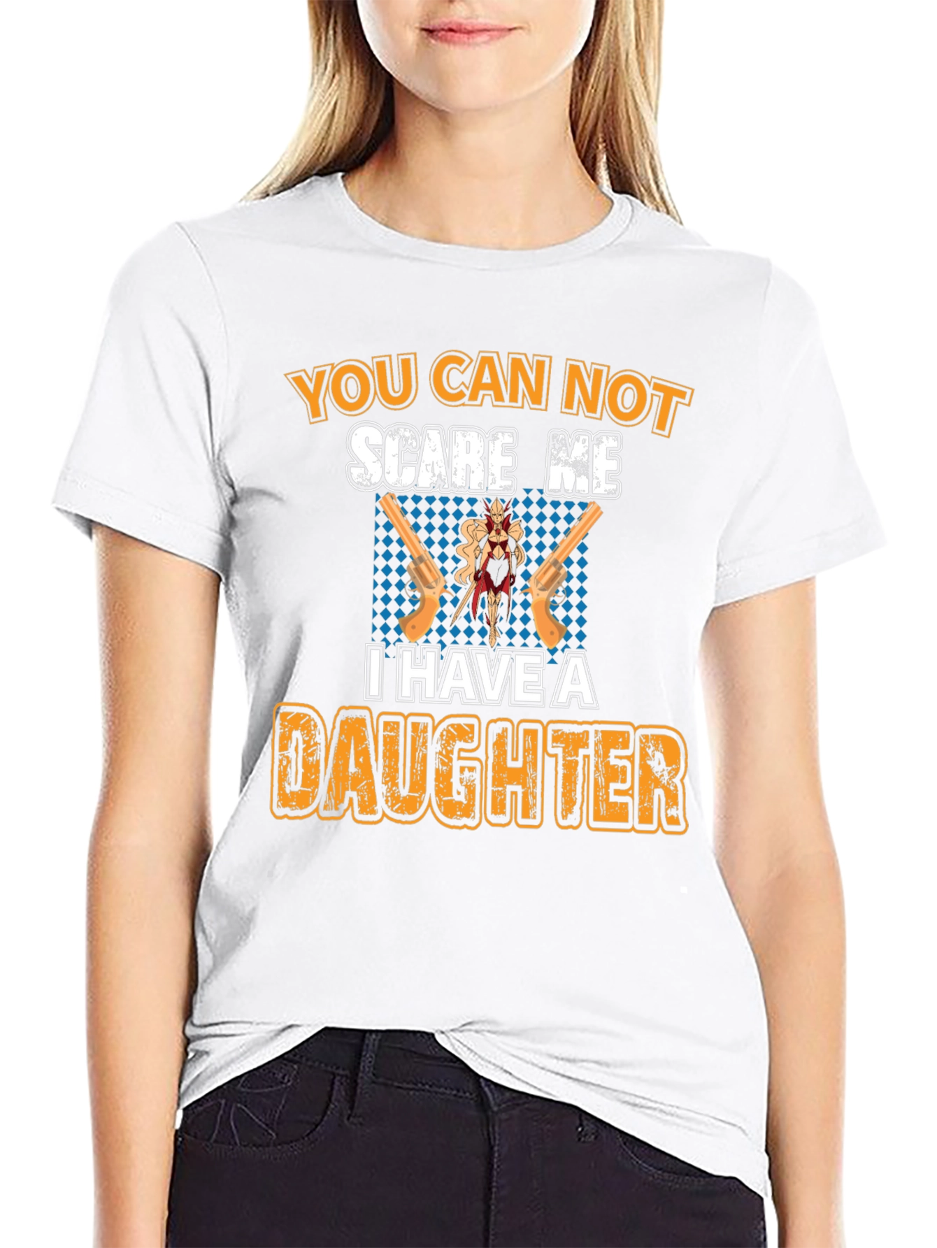 Black You Can Not Scare Me T-Shirt - Dad & Daughter  view 9