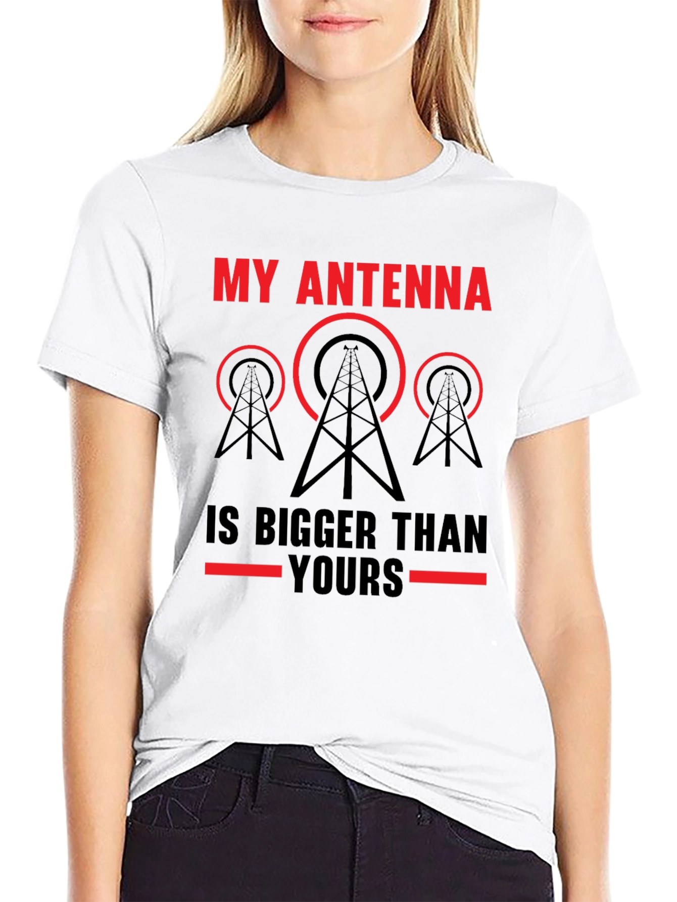Black My Antenna is Bigger Than Yours T-Shirt - Ham Radio Operator Gift view 9