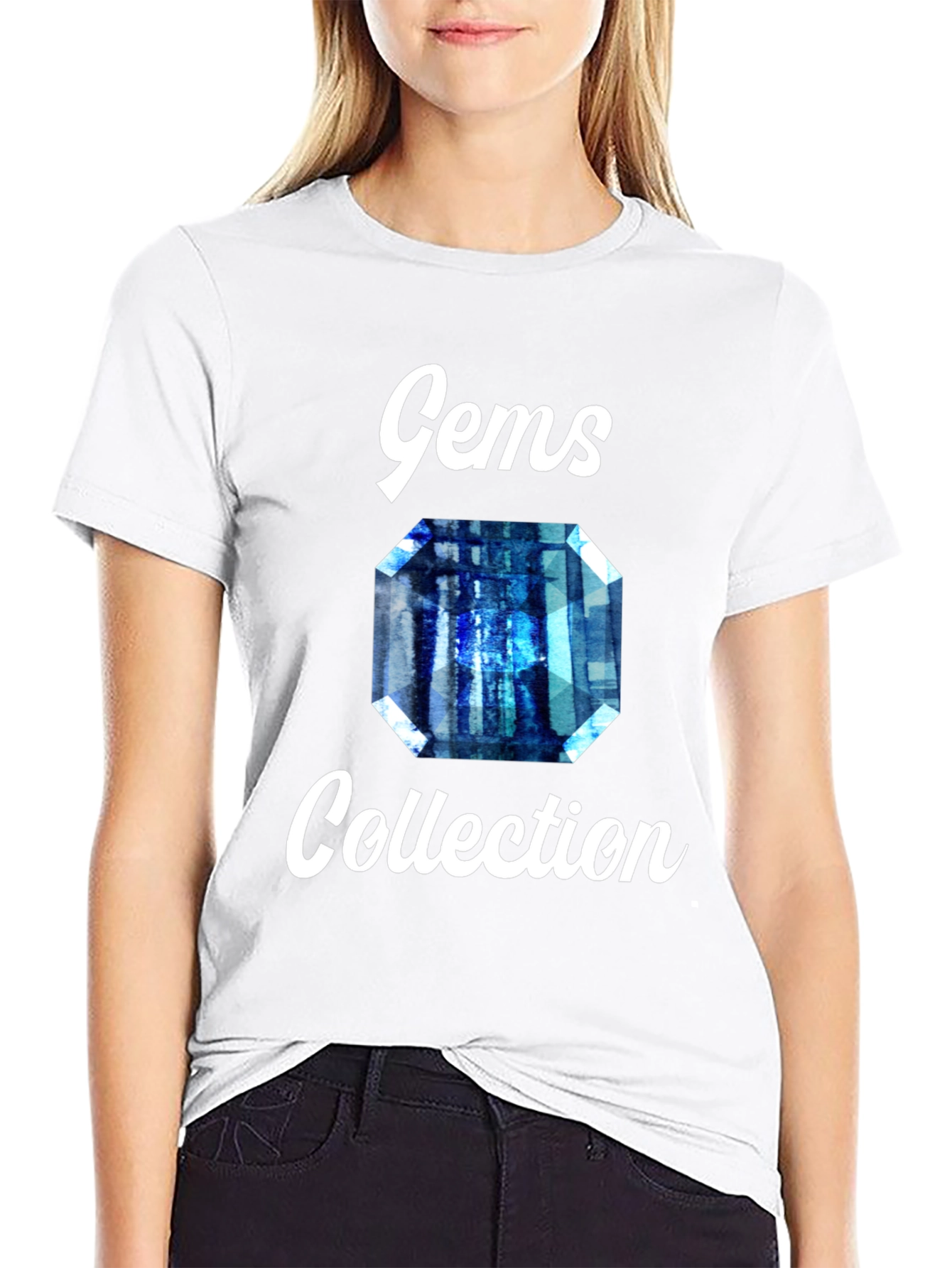 Black Gems Collection Graphic Tee - Stylish Gemstone Design view 9