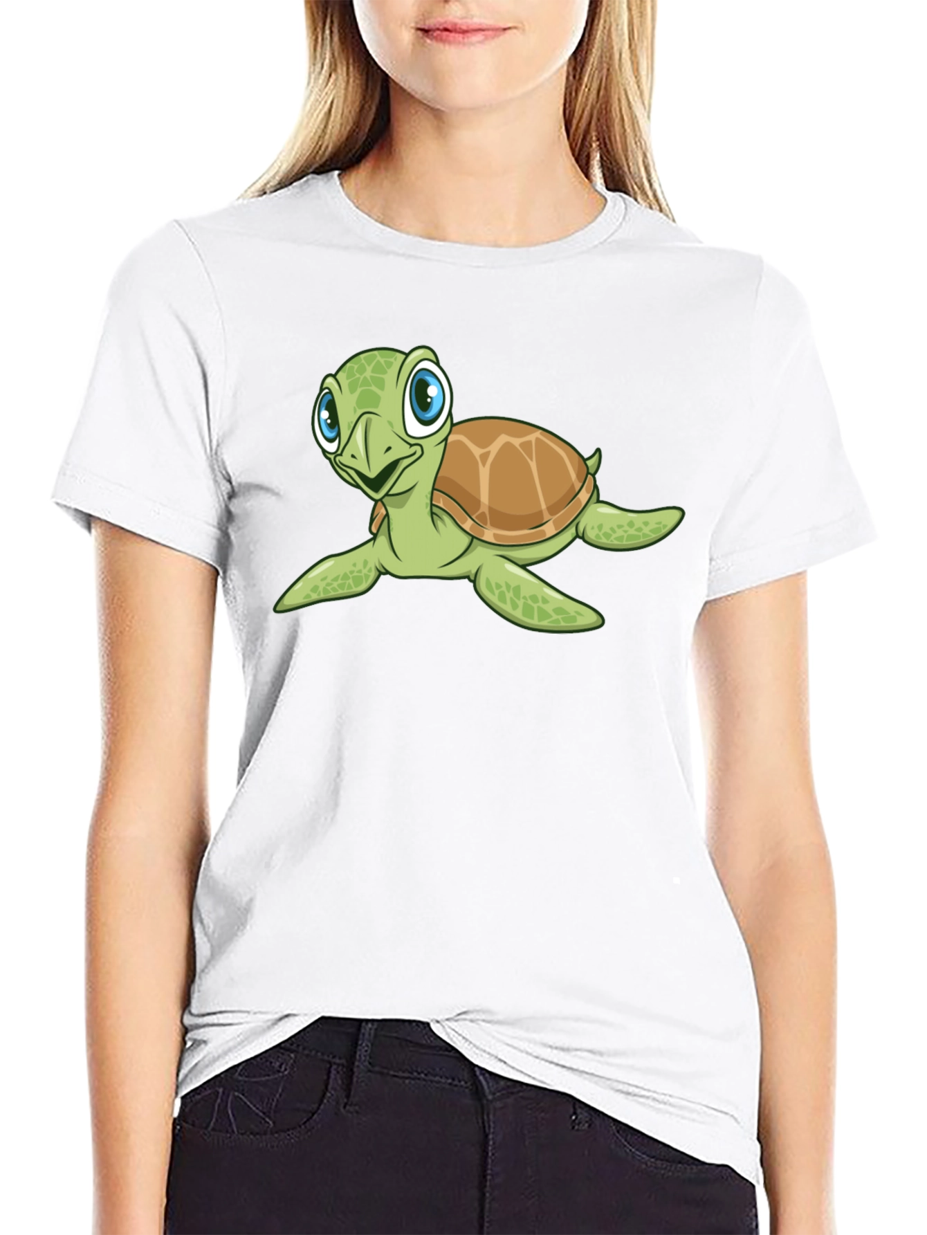 Black Turtle Graphic Tee - Black Cotton T-Shirt view 9