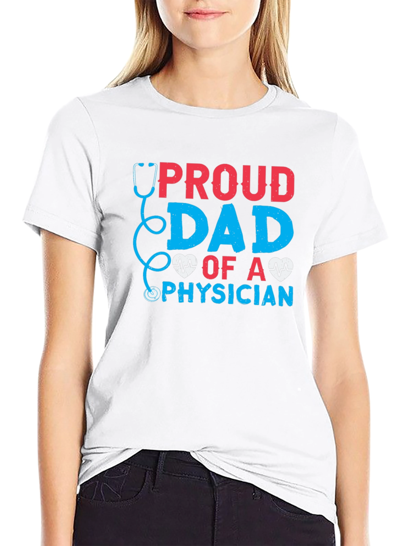 Black Proud Dad of a Physician T-Shirt view 9