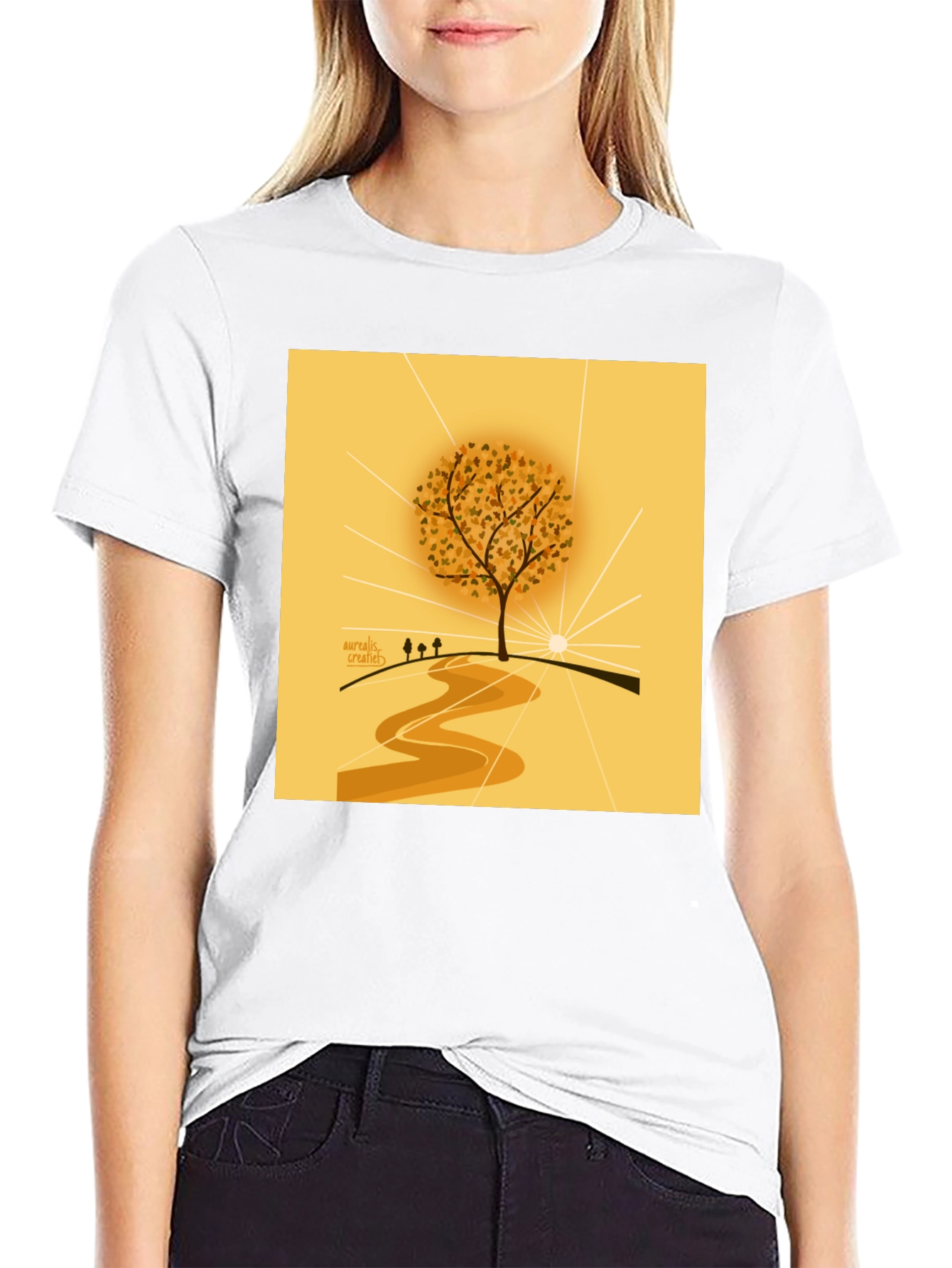 Black Nature Inspired Graphic Tee - Artistic Tree Design view 9
