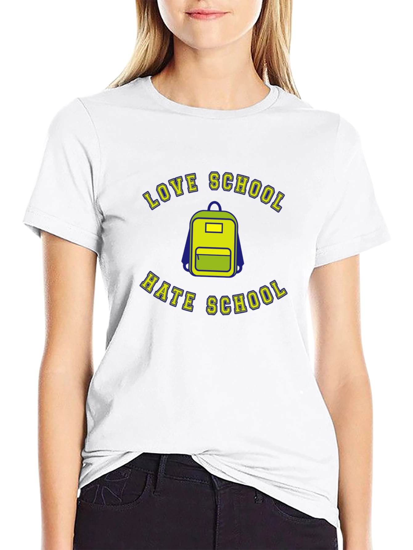 Black Love Hate School Graphic T-Shirt view 9