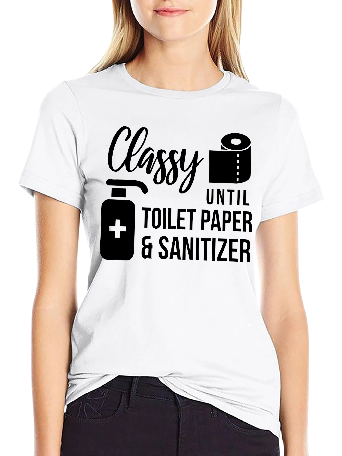 Black Classy Toilet Paper & Sanitizer T-Shirt view 9