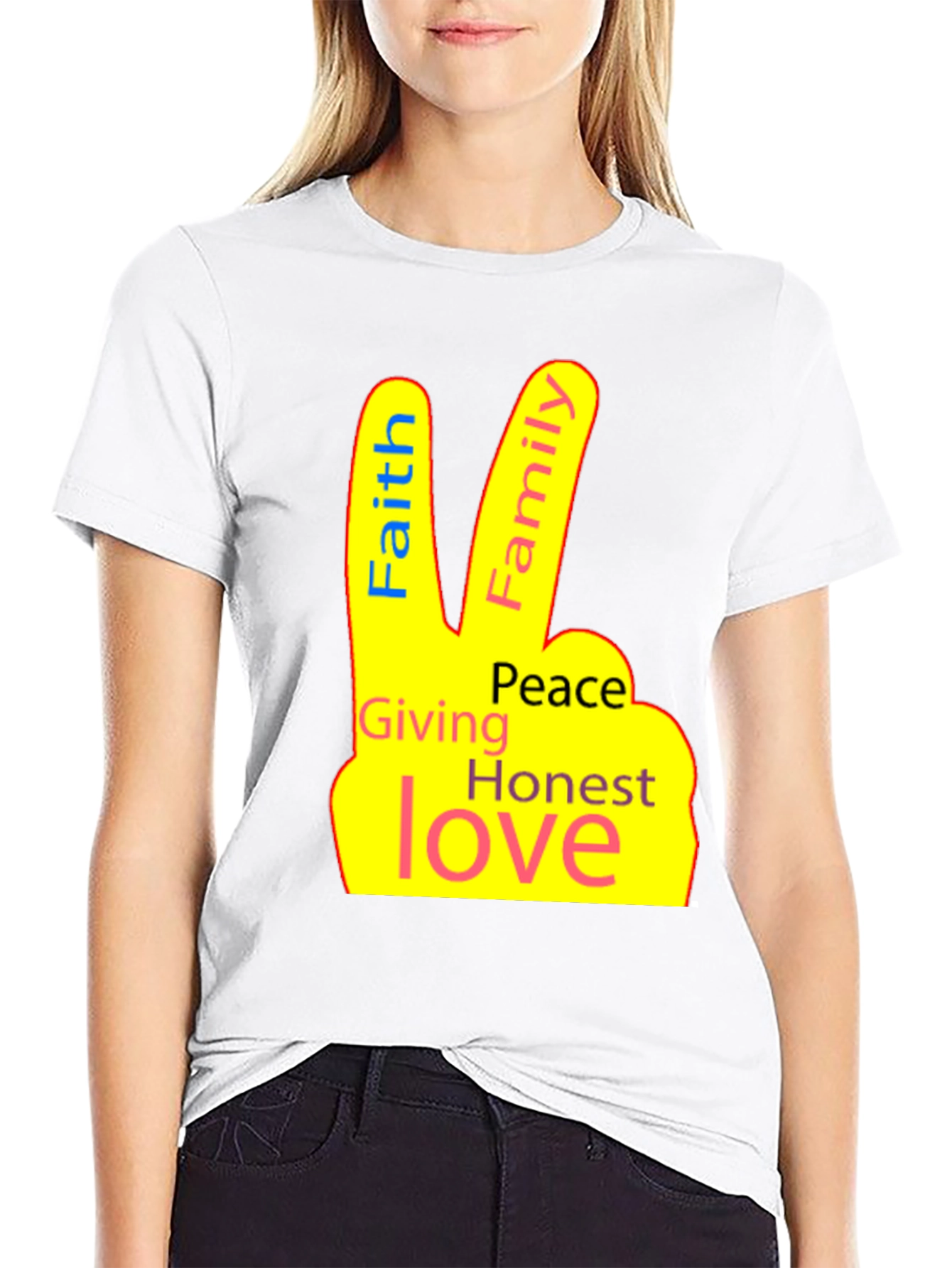 Black Faith, Family, Love Peace T-Shirt view 9