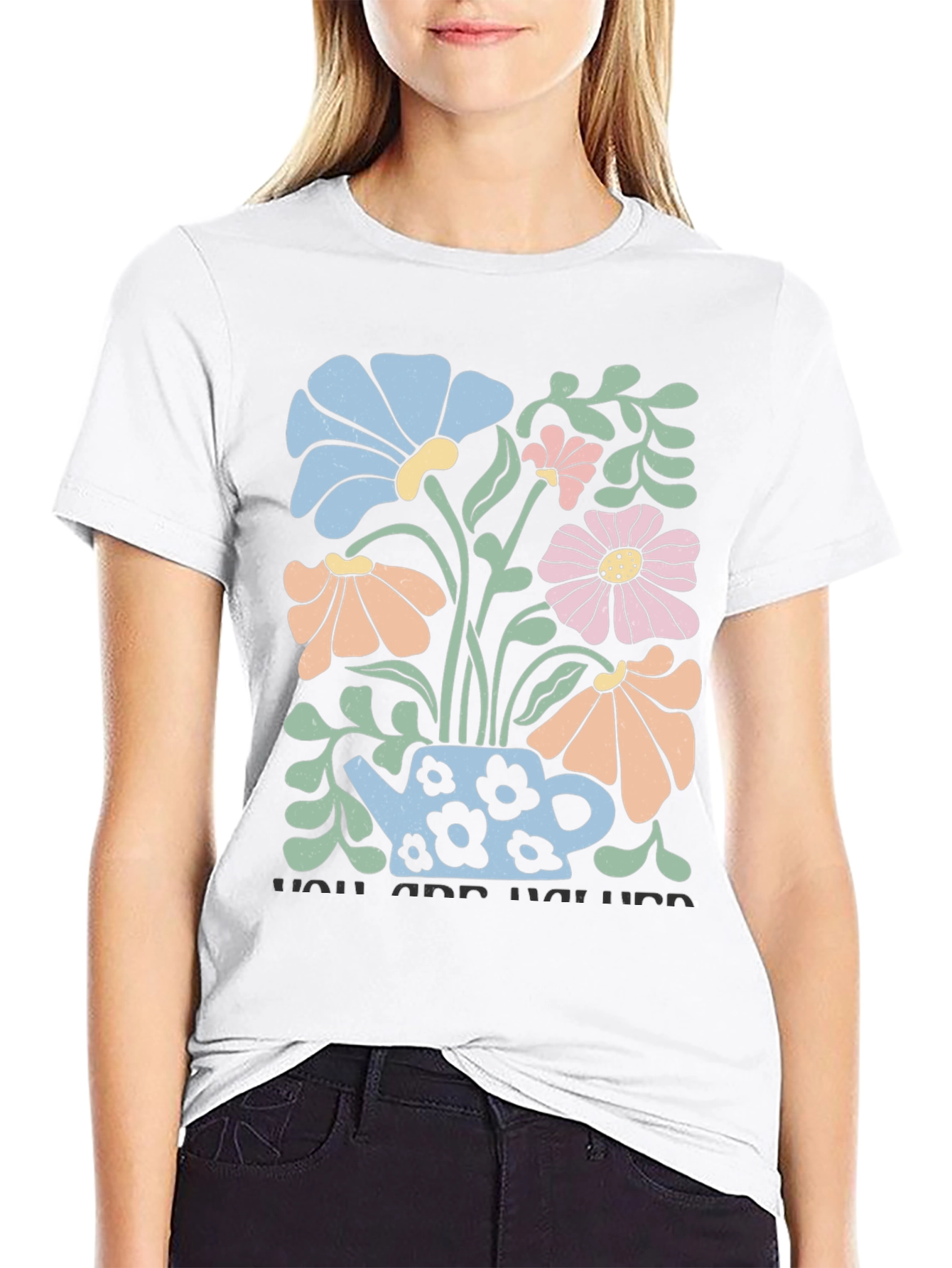 Black Floral Teapot Graphic T-Shirt view 9