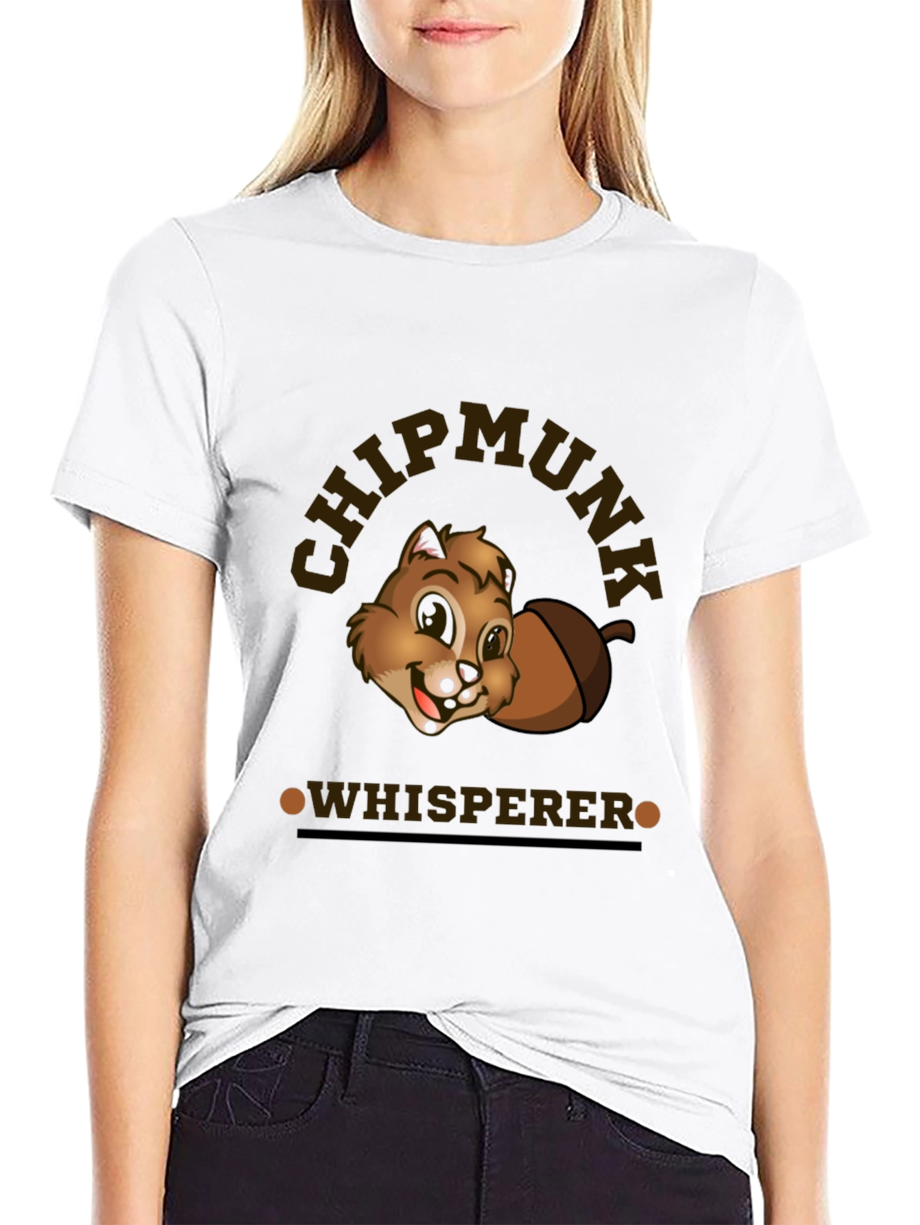 Black Chipmunk Whisperer T-Shirt - Cute Cartoon Design view 9