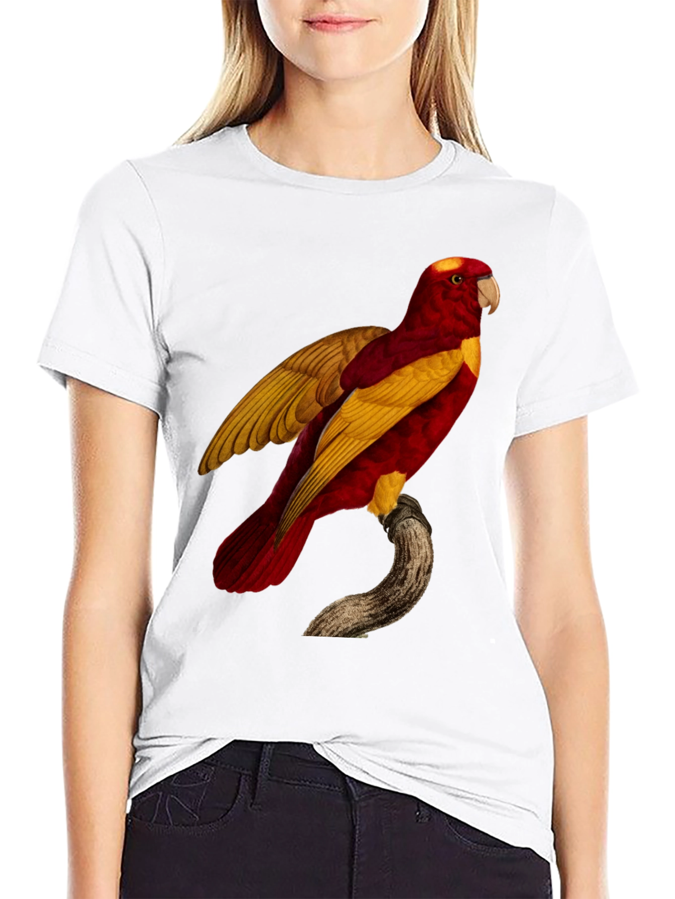 Black Exotic Parrot Graphic Tee view 9