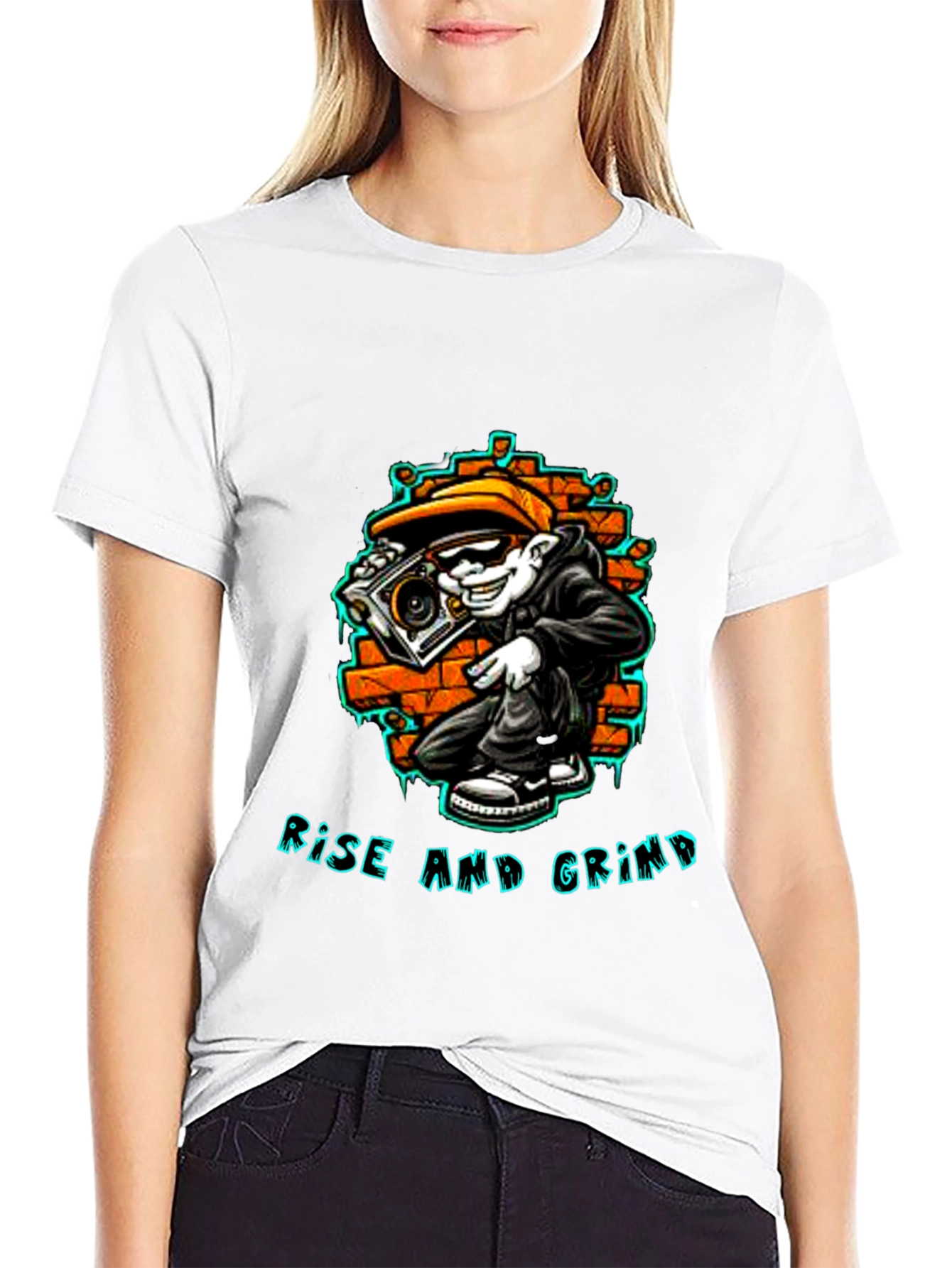 Black Rise and Grind Graphic Tee - Streetwear Style view 9
