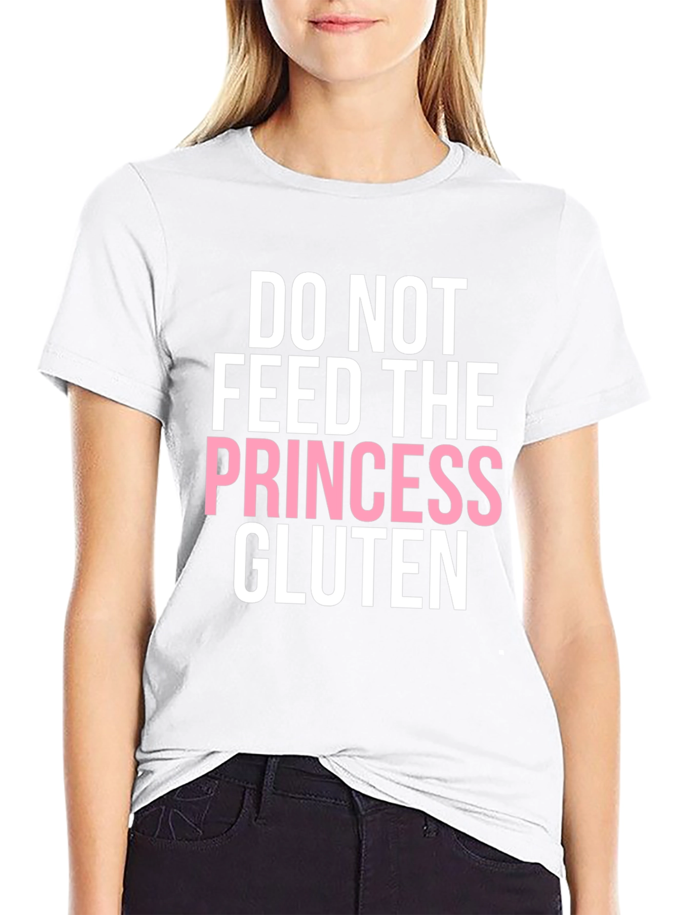 Black Do Not Feed the Princess Gluten T-Shirt view 9