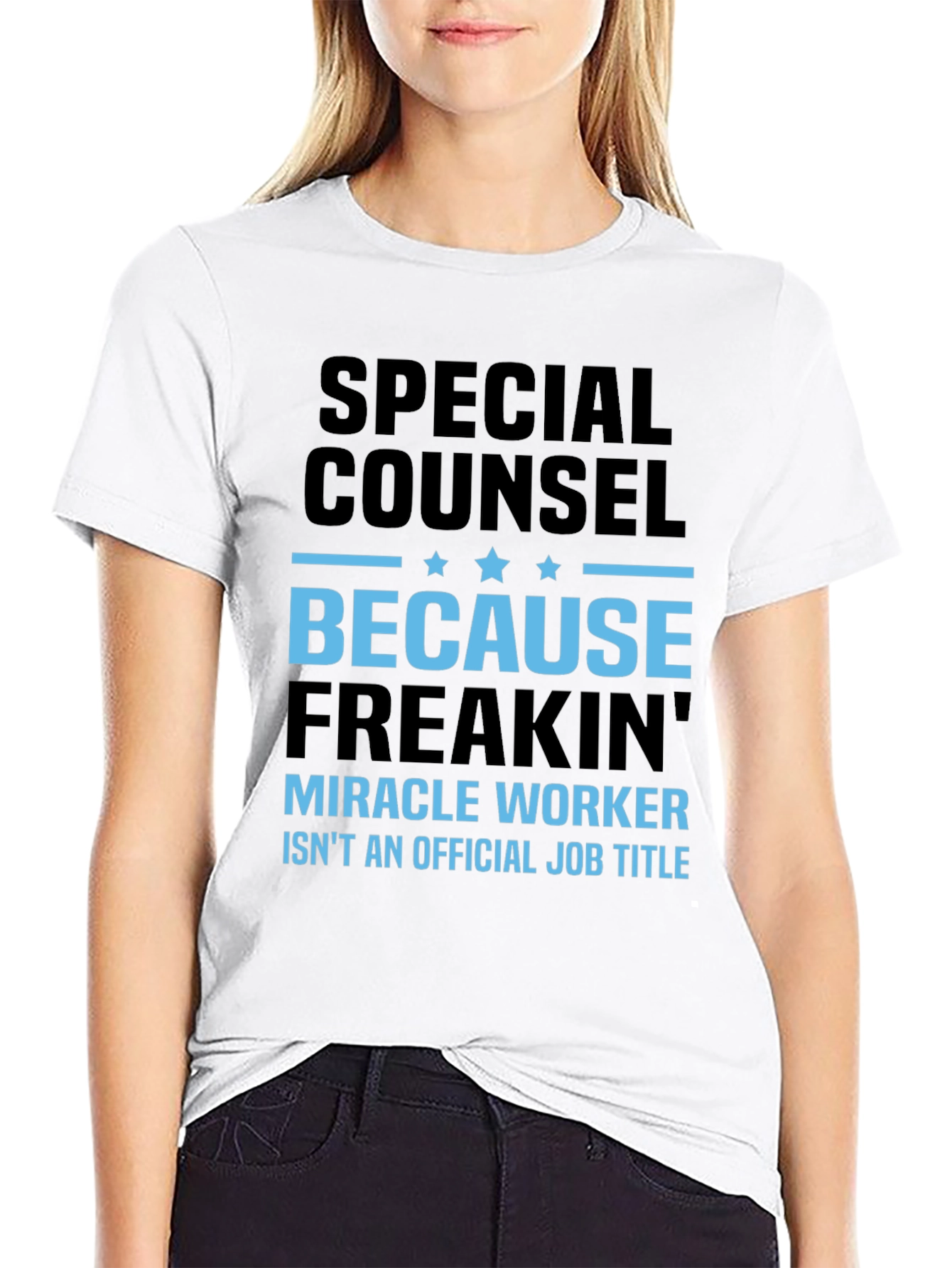 Black Funny Special Counsel T-Shirt - Miracle Worker Job view 9