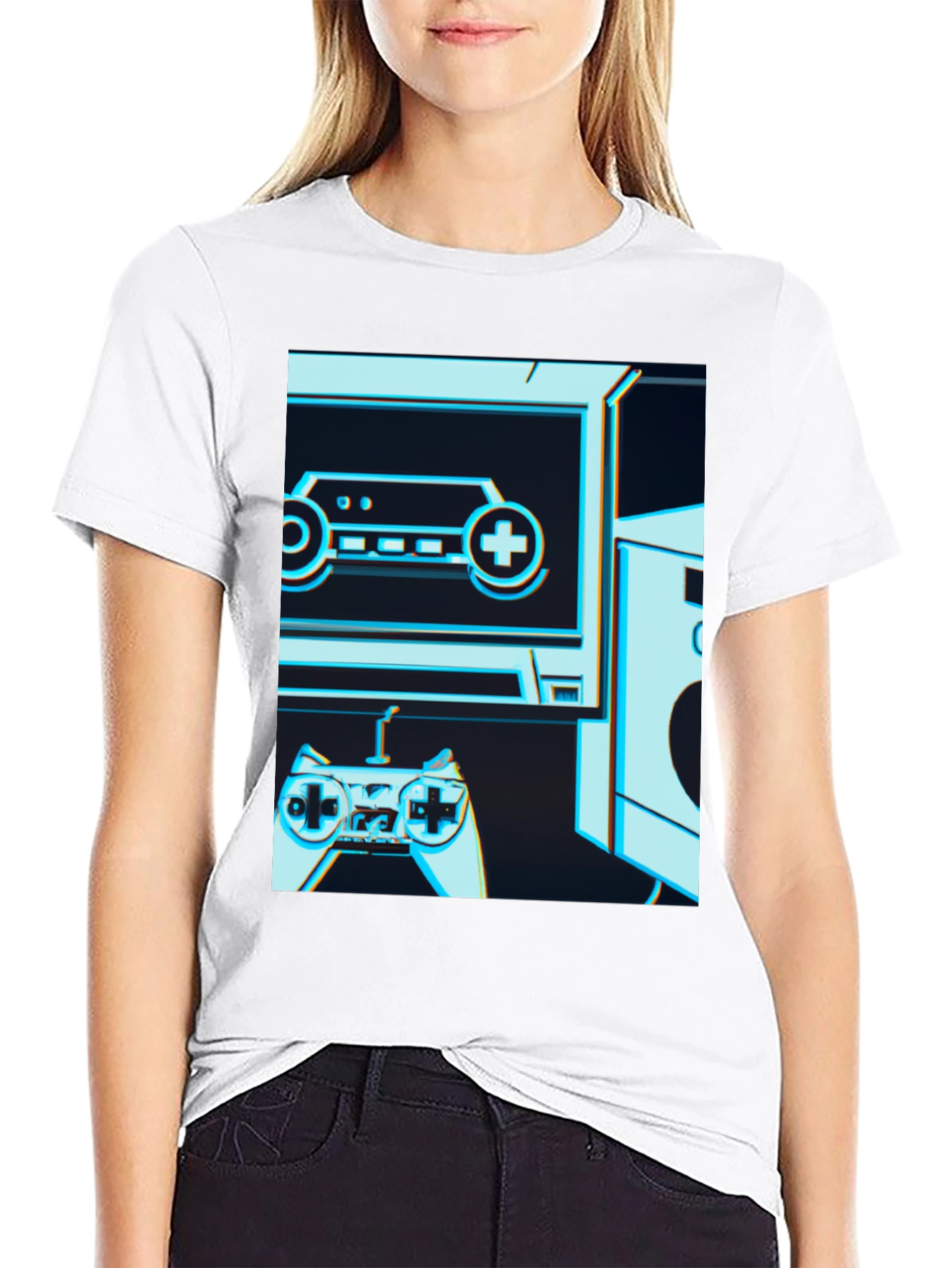 Black Retro Gaming T-Shirt - Classic Console Design view 9