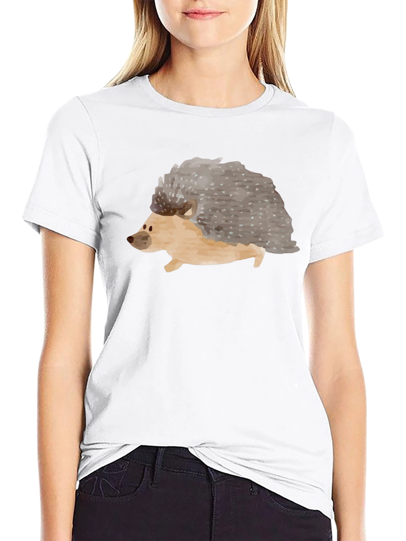 Black Men's Hedgehog Graphic Tee - Black view 9