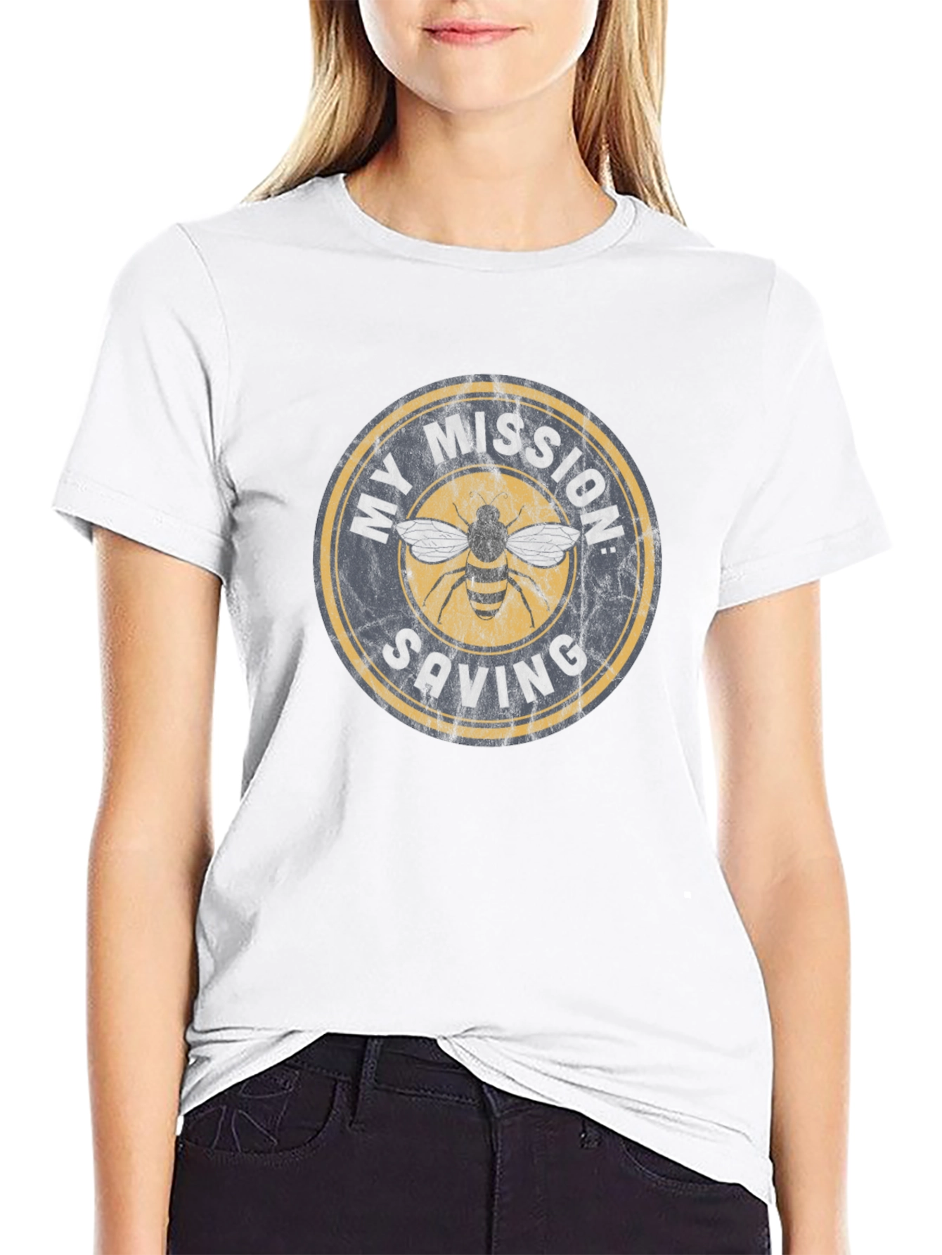 Black My Mission: Saving Bees T-Shirt view 9