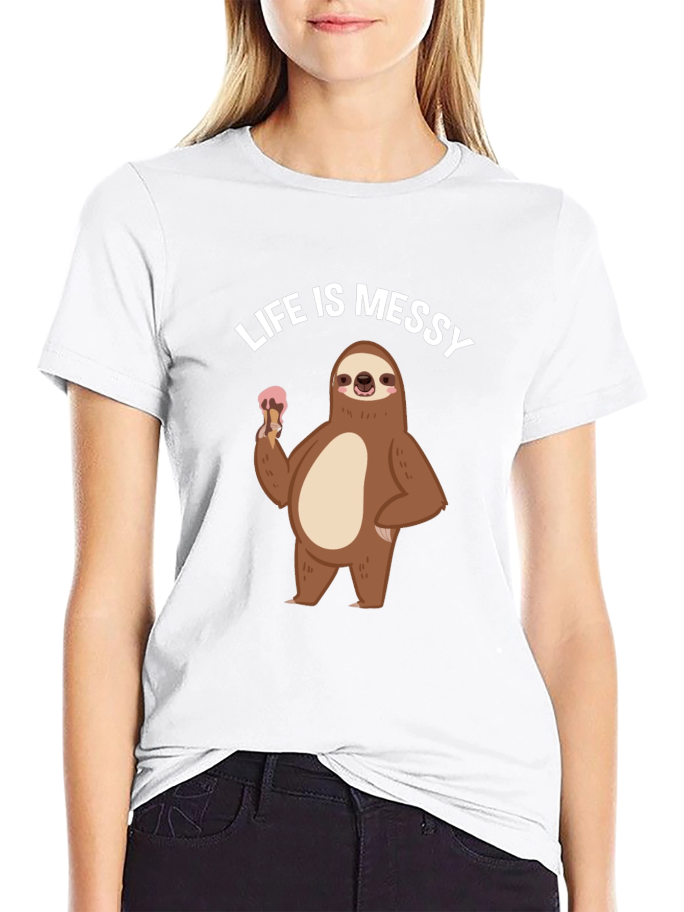 Black Life is Messy Sloth T-Shirt view 9