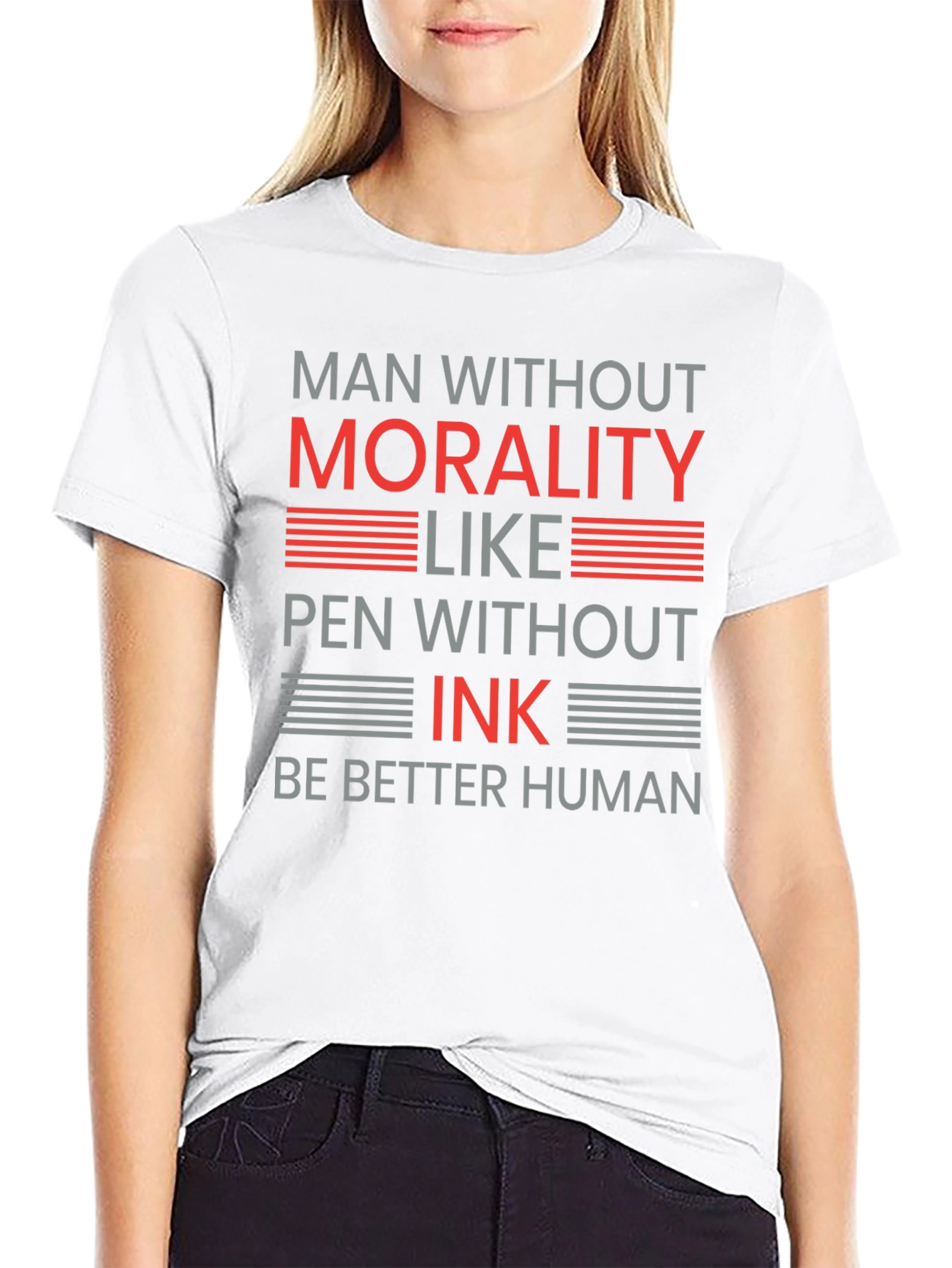 Black Morality Ink Graphic T-Shirt - Be Better Human view 9