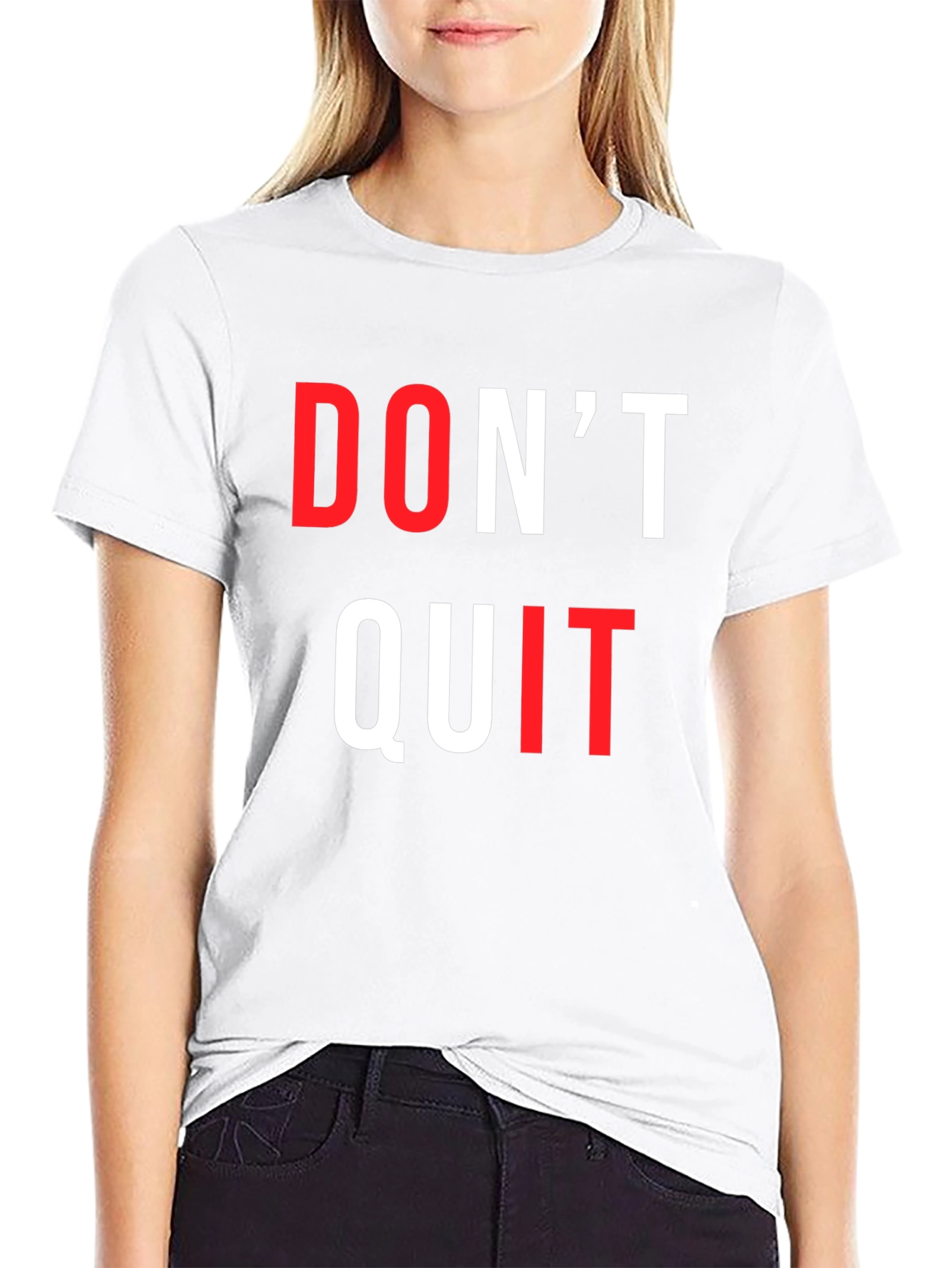 Black Motivational Don't Quit Graphic Tee view 9