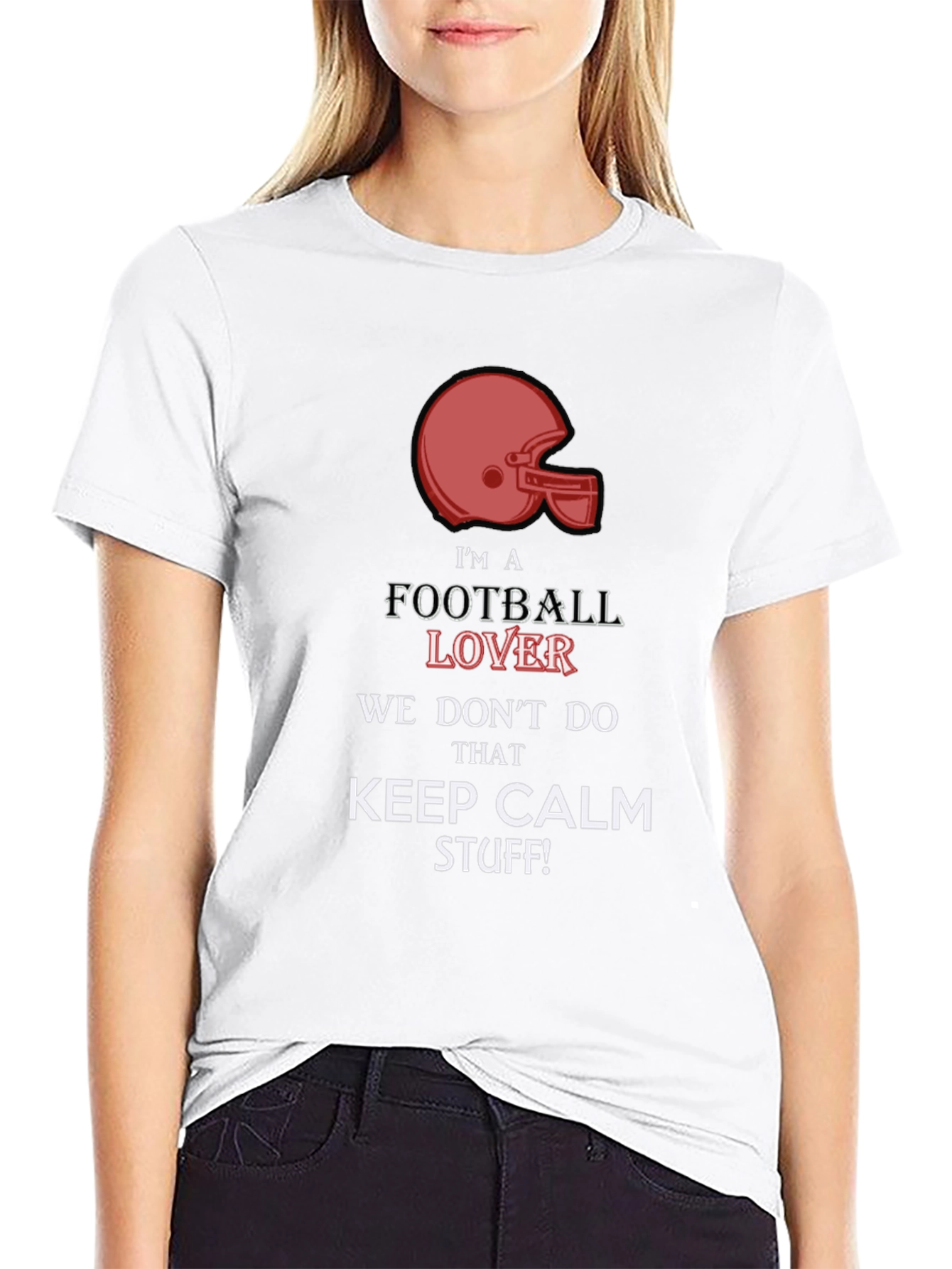 Black Football Lover Graphic Tee - Keep Calm Style view 9