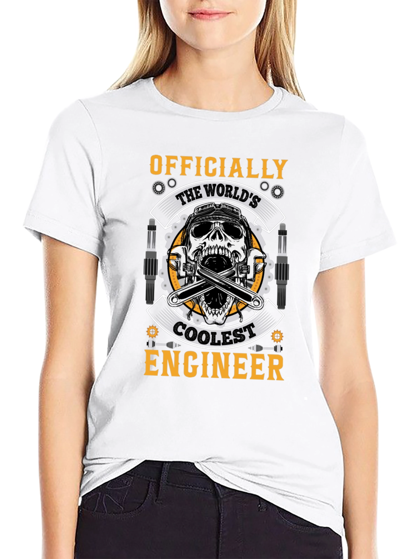 Black Coolest Engineer T-Shirt view 9