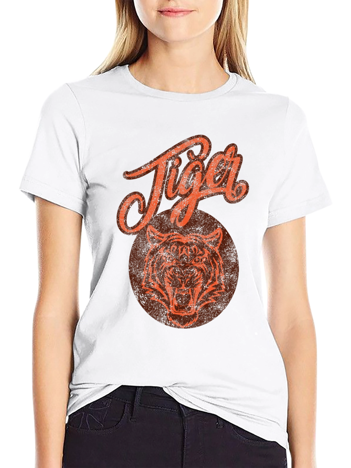 Black Tiger Graphic Print Black T-Shirt view 9