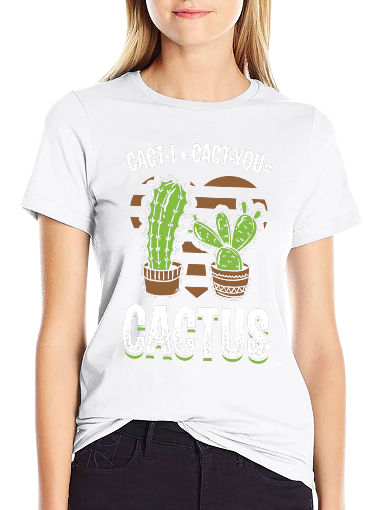 Black Cactus Graphic T-Shirt - "Cact-I + Cact-You = Cactus" view 9
