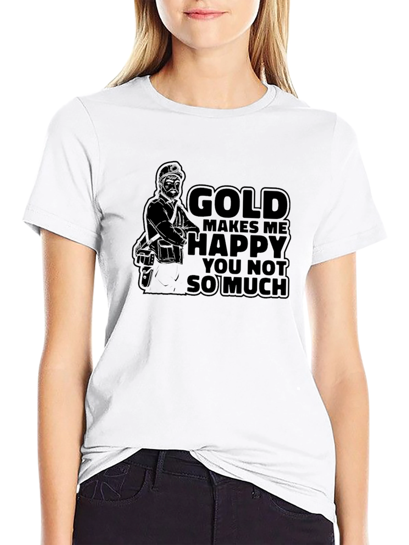 Black Gold Makes Me Happy T-Shirt - Funny Miner Tee view 9