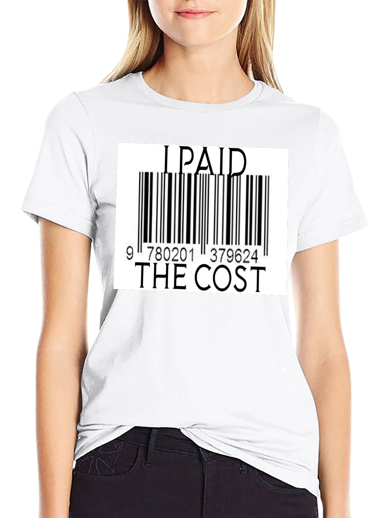 Black I Paid The Cost Barcode T-Shirt - Black view 9