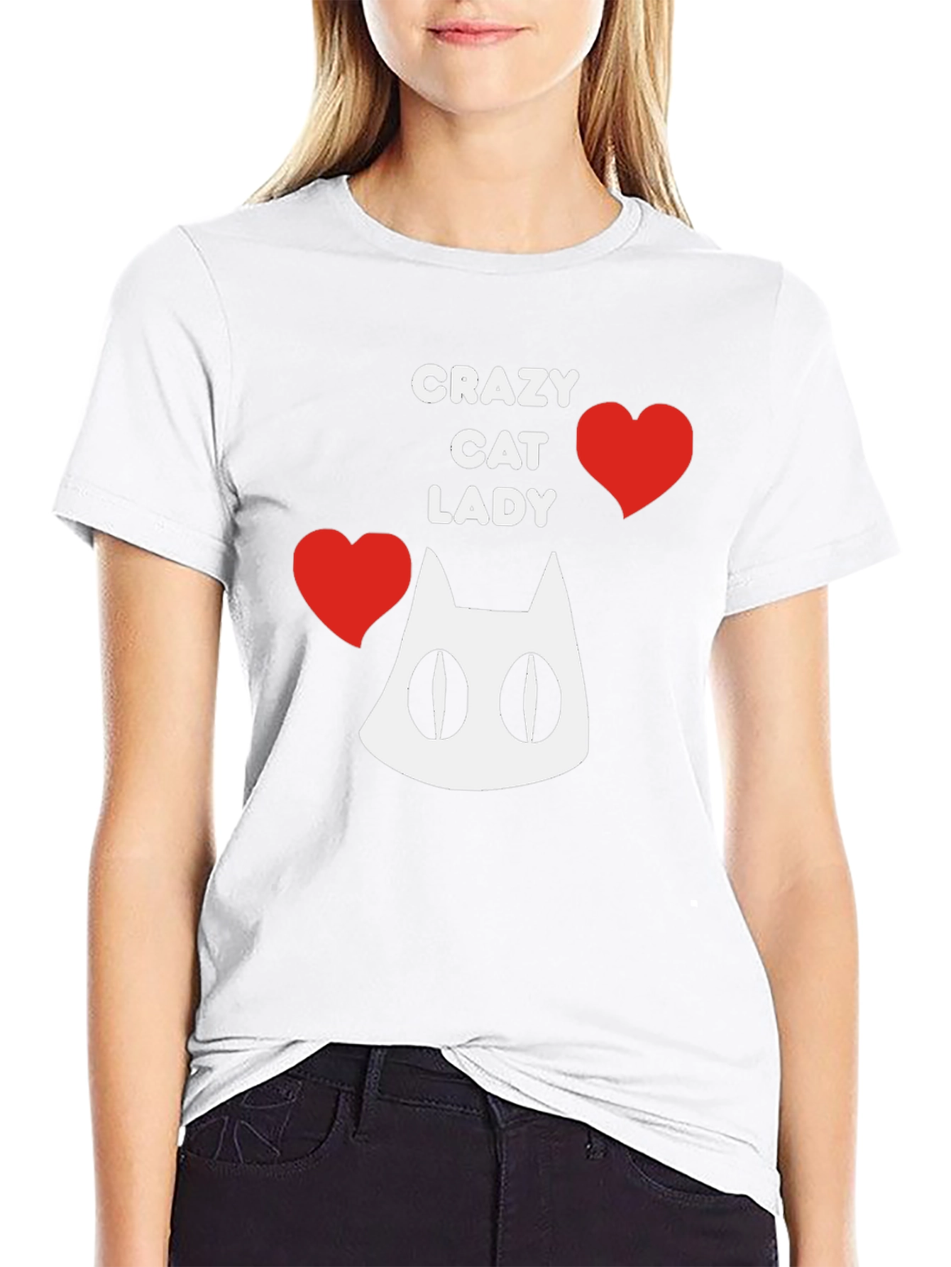 Black Crazy Cat Lady T-Shirt - Fun Novelty Tee view 9