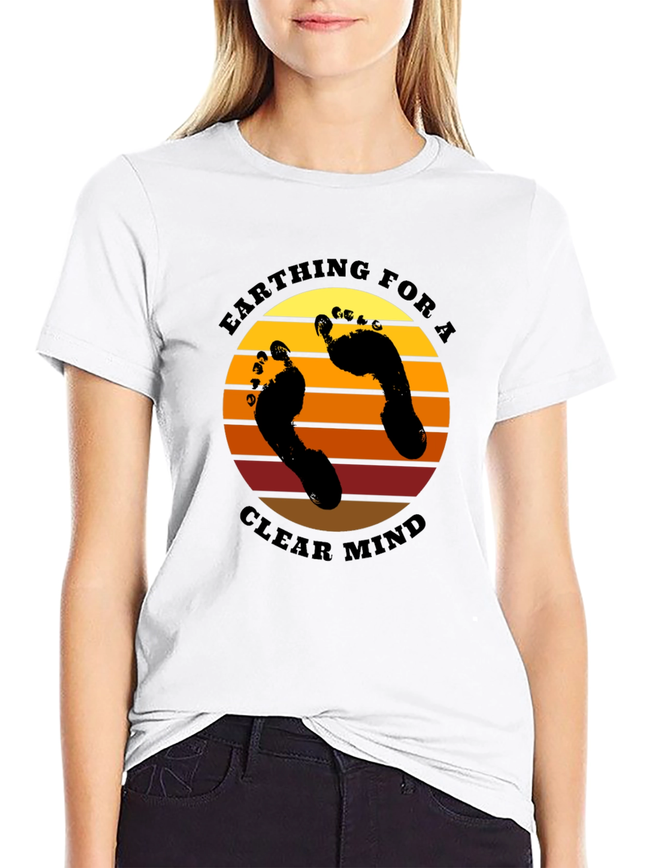 Black Earthing Clear Mind Black Graphic Tee view 9