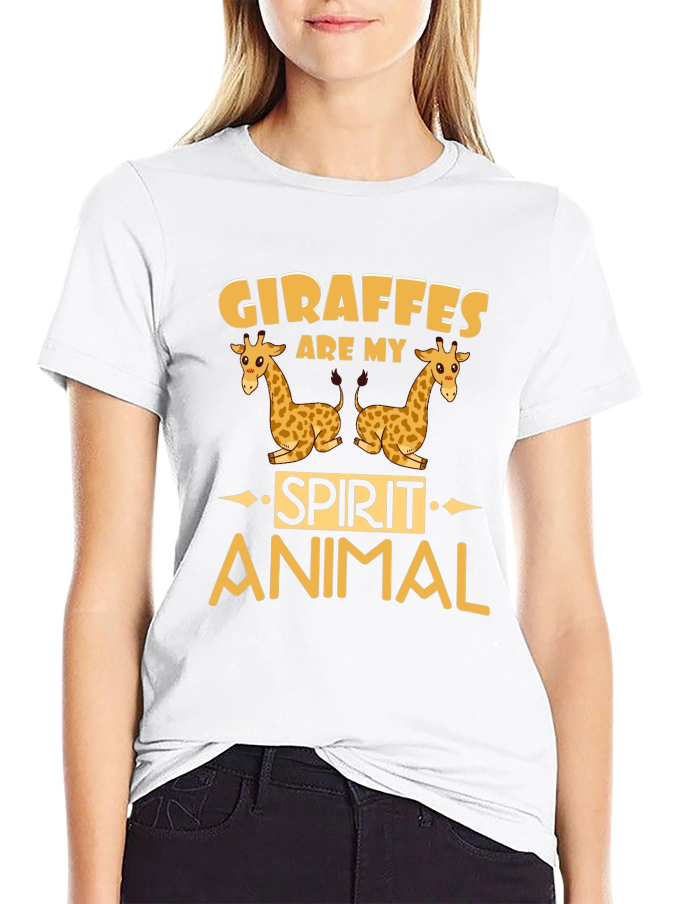 Black Giraffe Spirit Animal Graphic Tee view 9