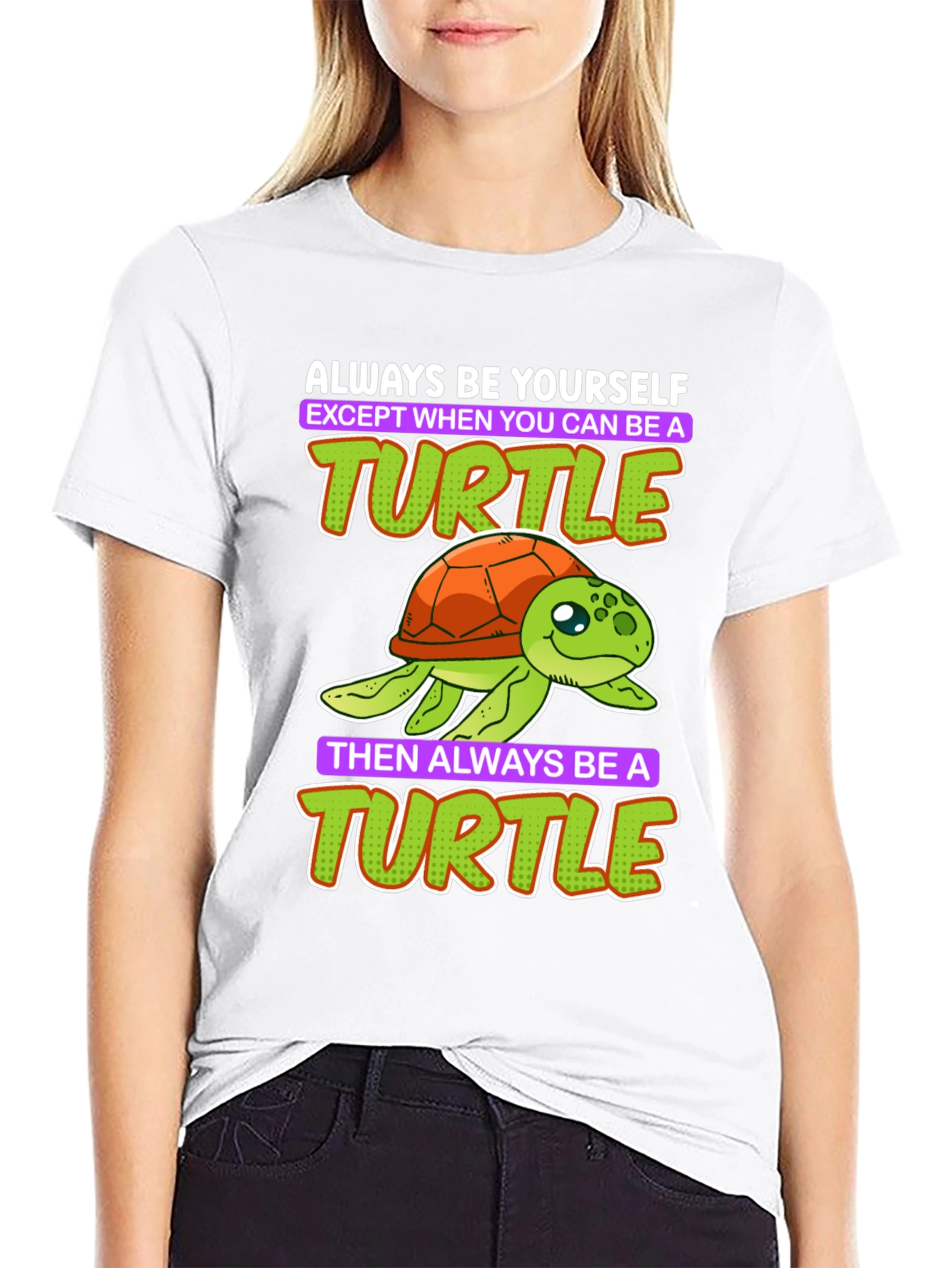 Black Funny Turtle T-Shirt - Always Be Yourself view 9