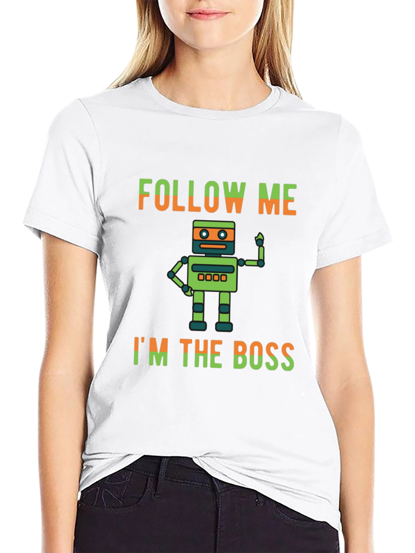 Black Follow Me I'm the Boss T-Shirt view 9