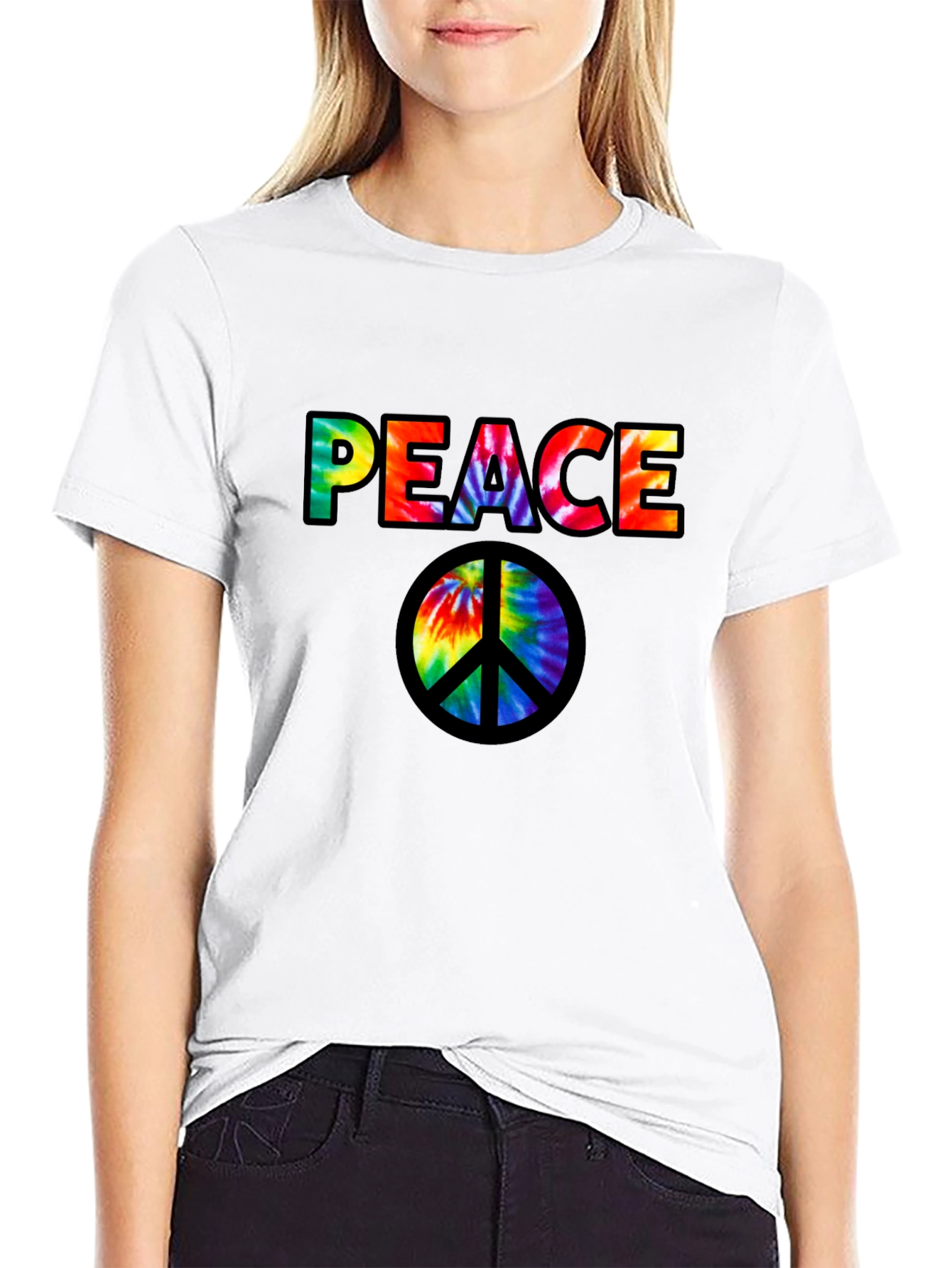 Black Peace Tie Dye Graphic T-Shirt - Mens view 9