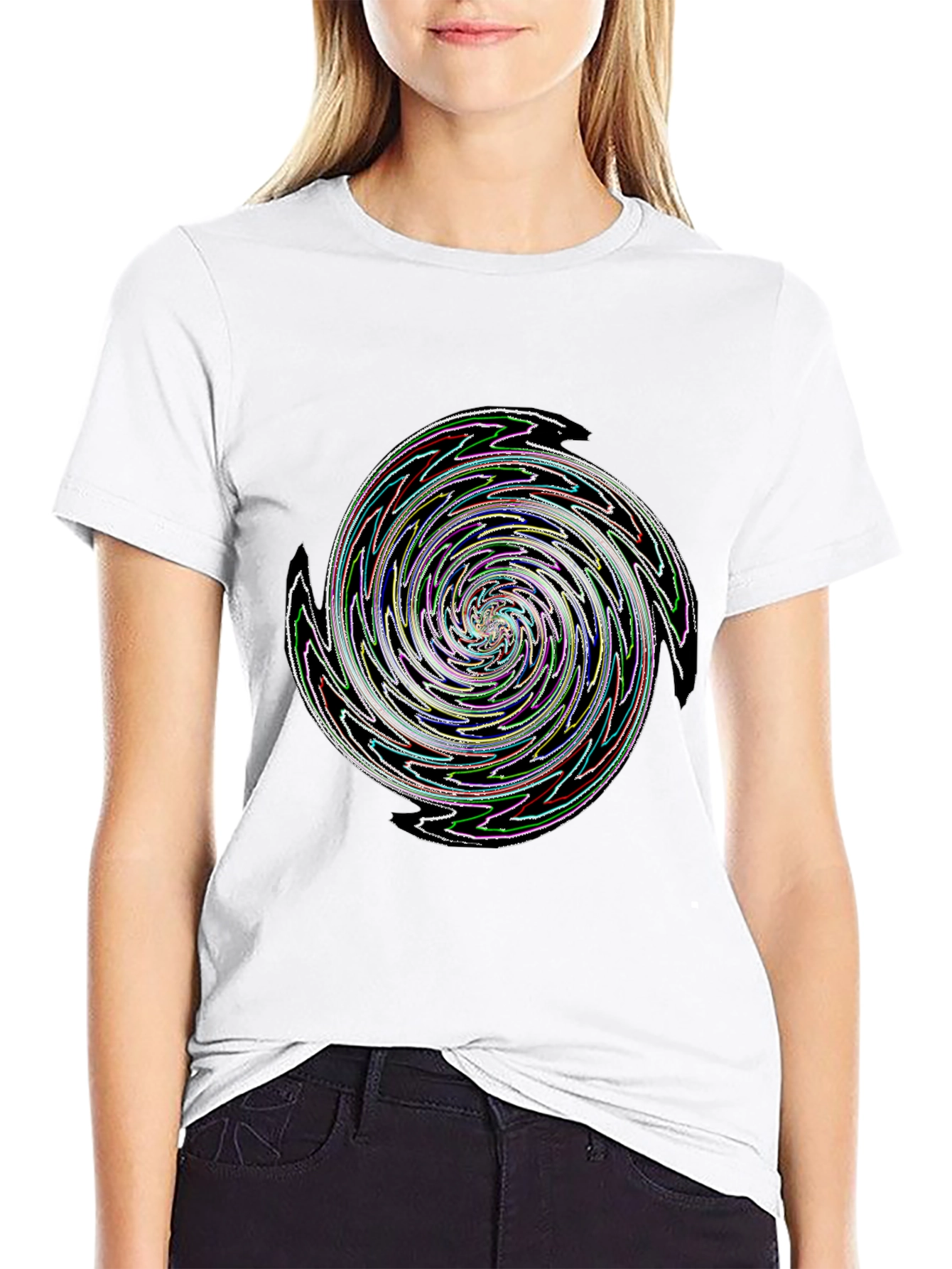Black Swirl Graphic Tee - Men's Black T-Shirt view 9